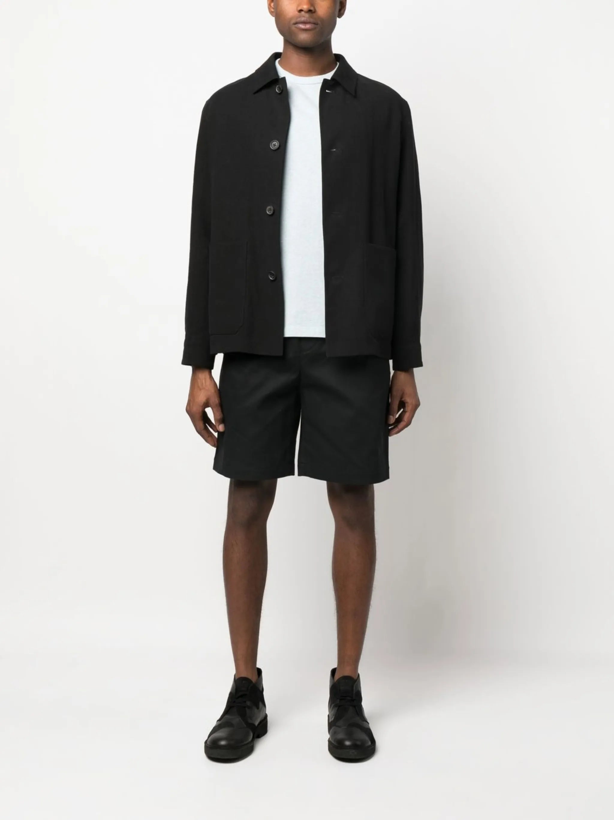 straight-leg tailored shorts