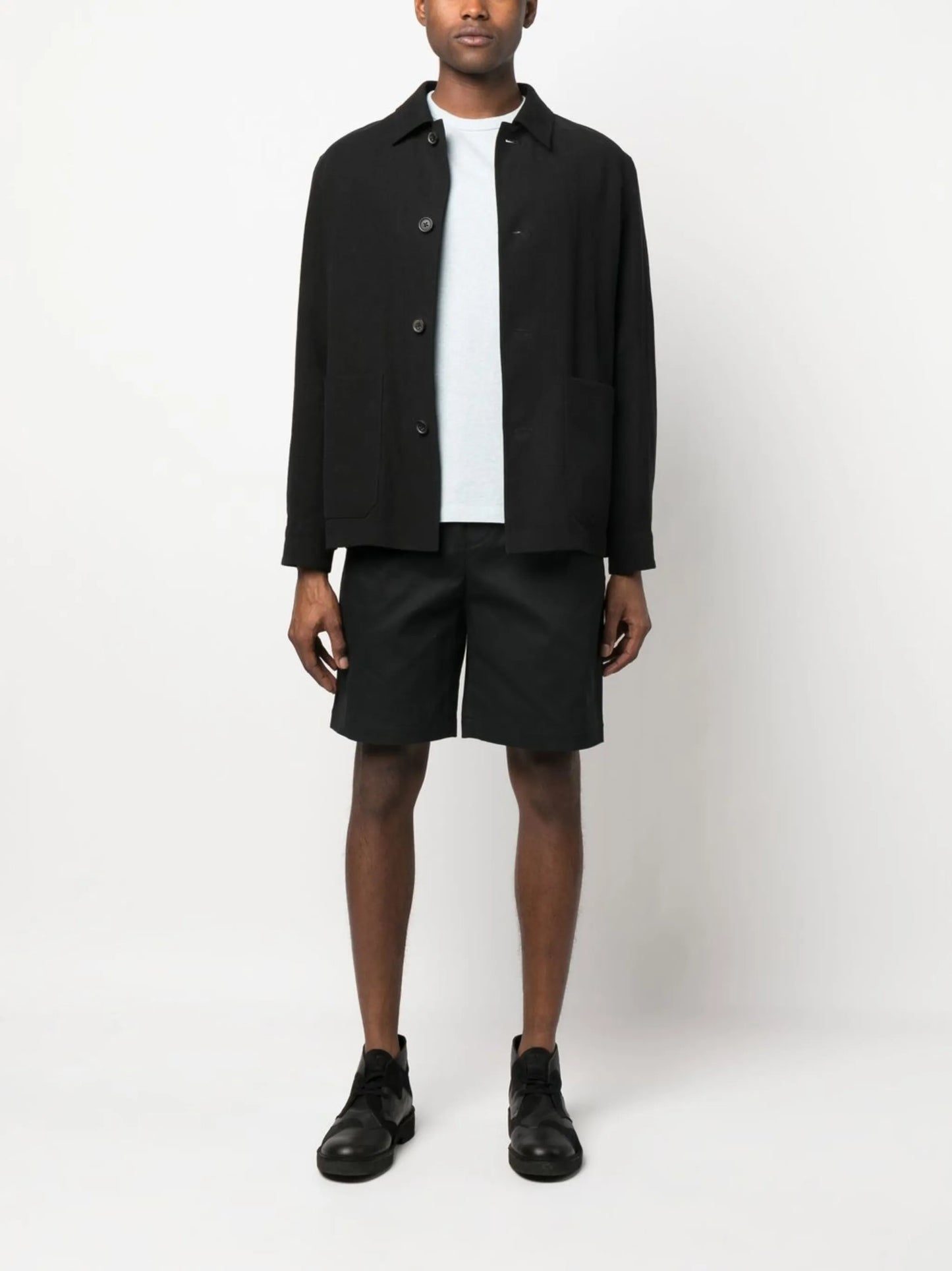 straight-leg tailored shorts