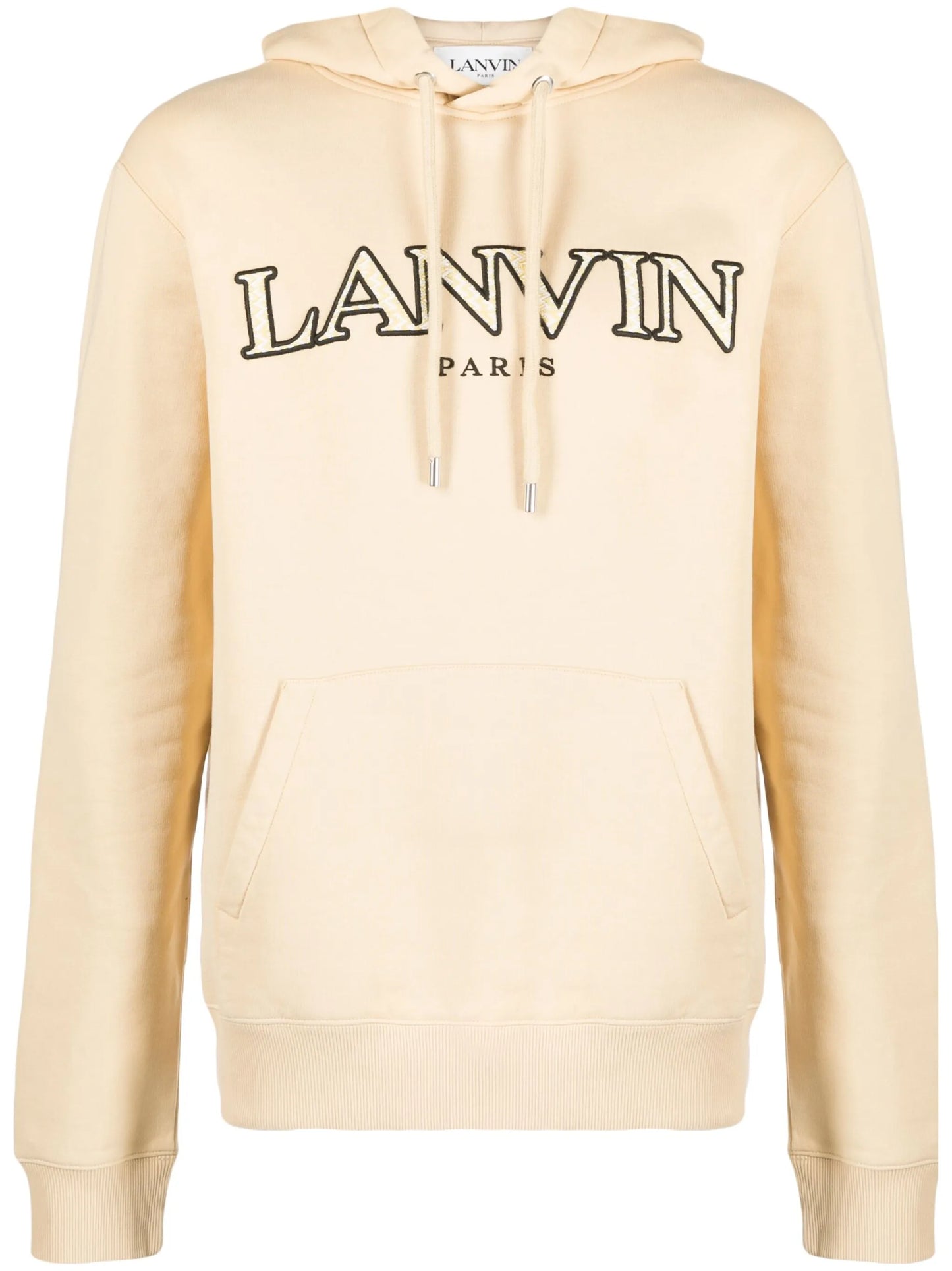 logo-embroidered drawstring hoodie