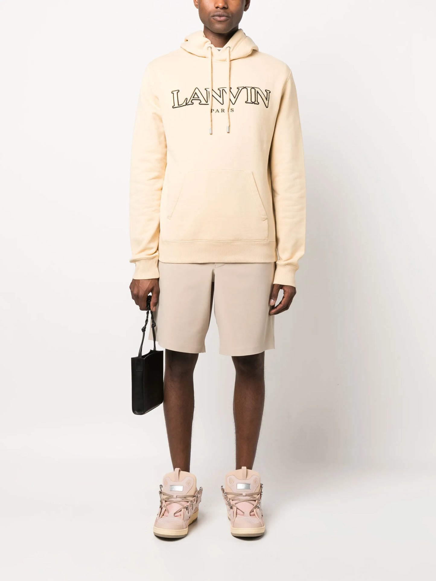 logo-embroidered drawstring hoodie