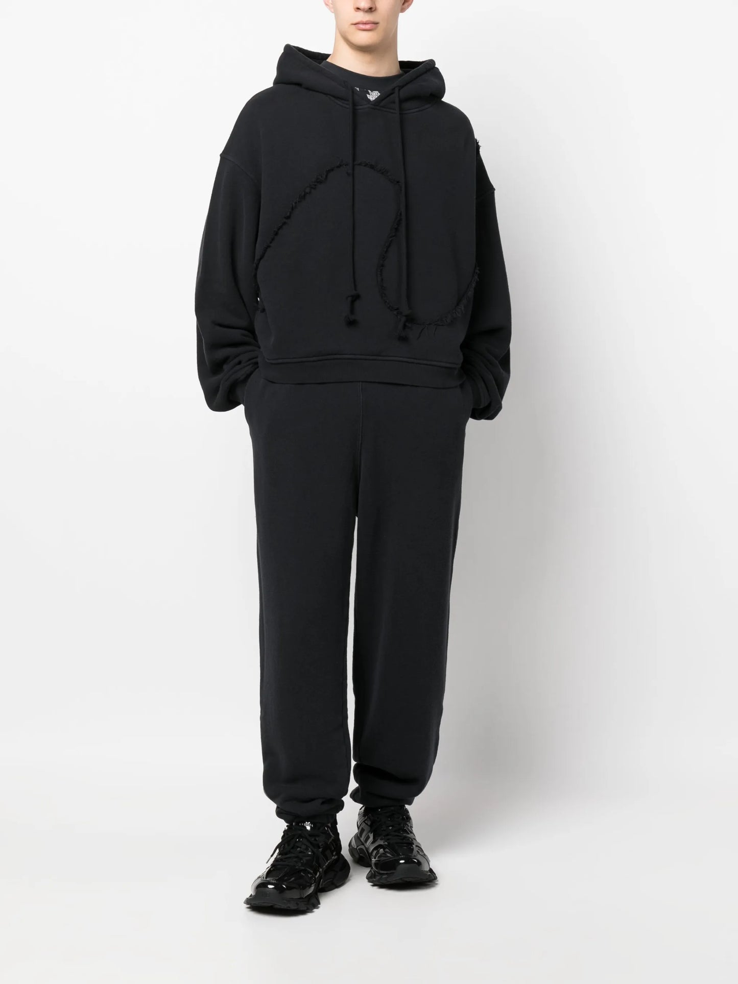 jersey-fleece cotton track pants