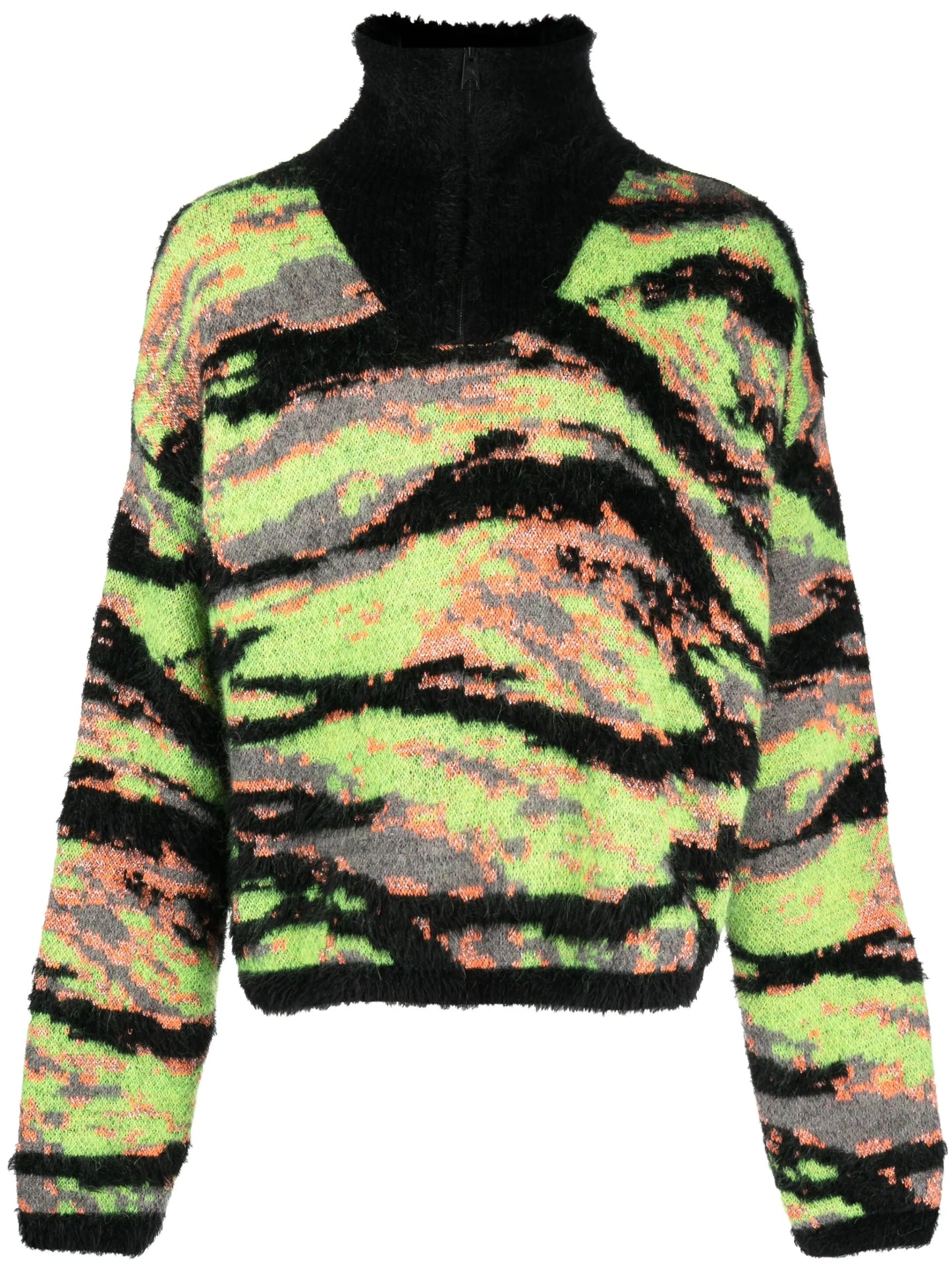 tiger-print knit jumper