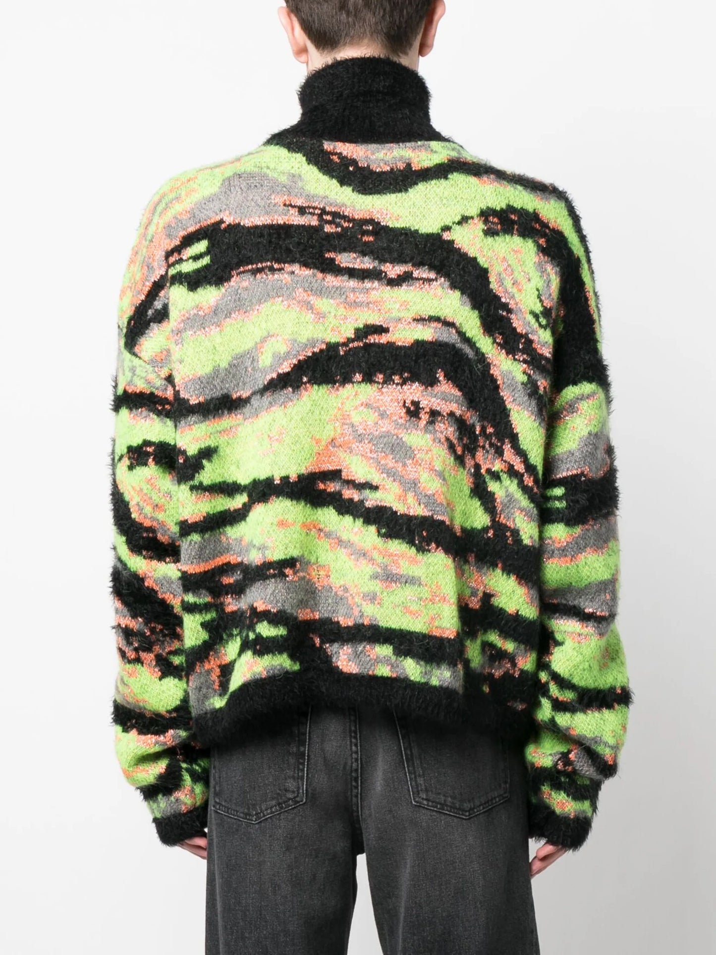 tiger-print knit jumper