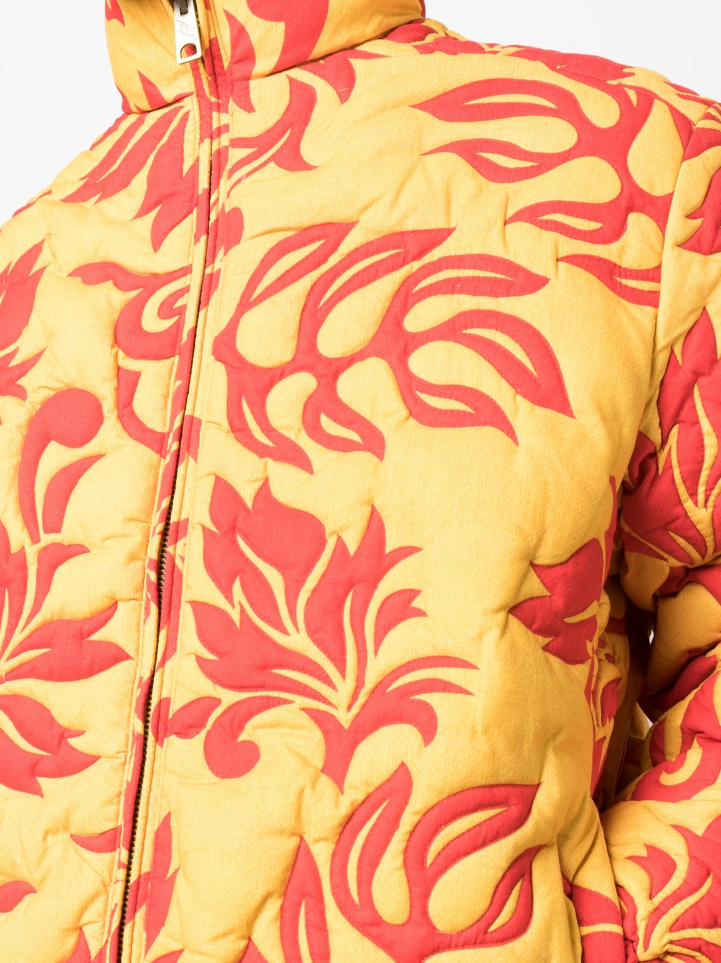 quilted floral-print jacket