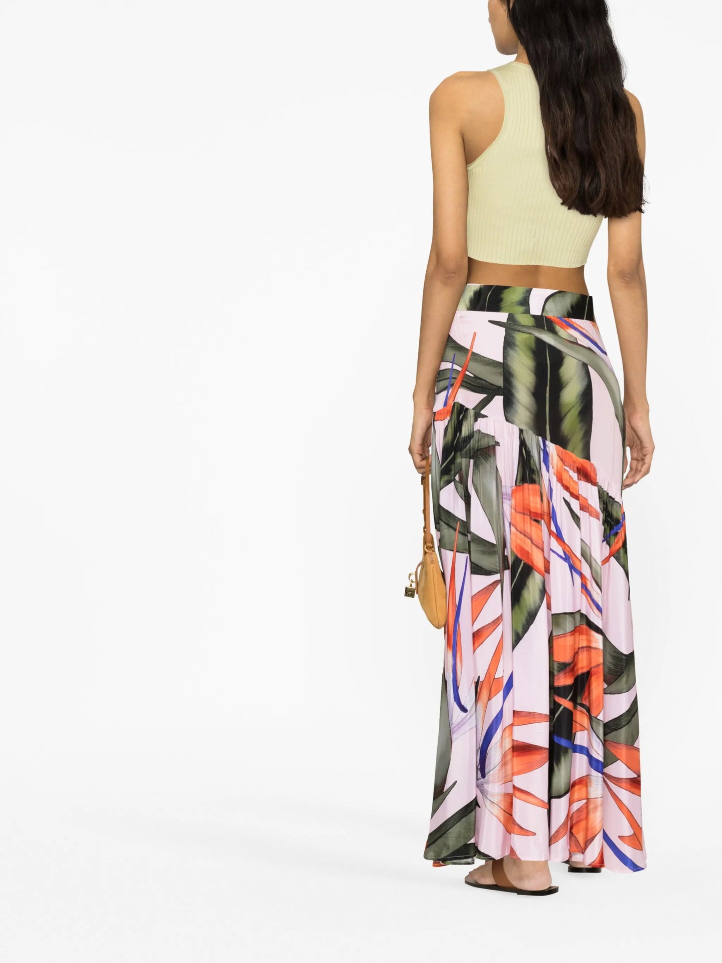 high-waisted graphic-print dress