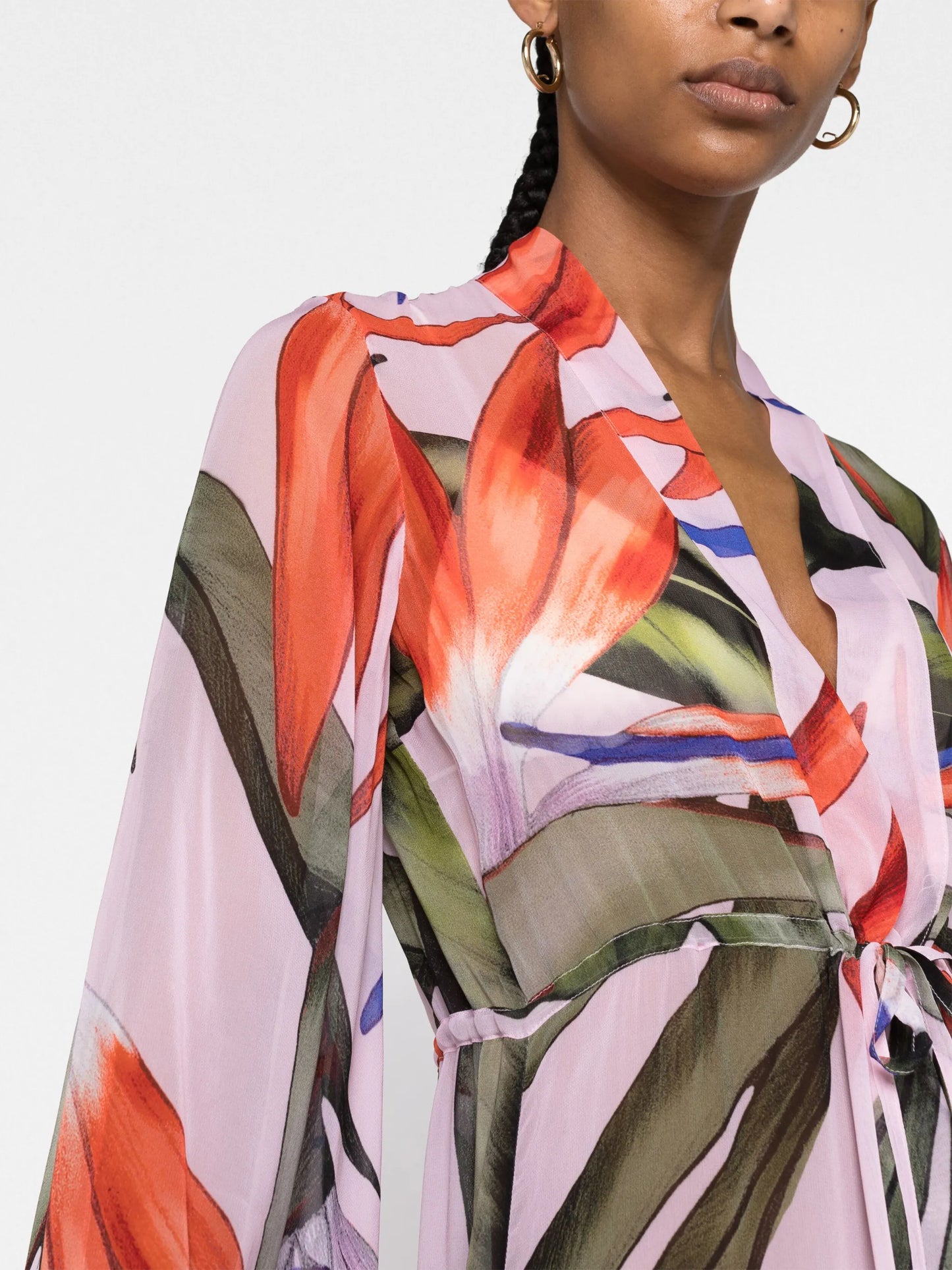 Betty Birds Of Paradise-print wrap dress