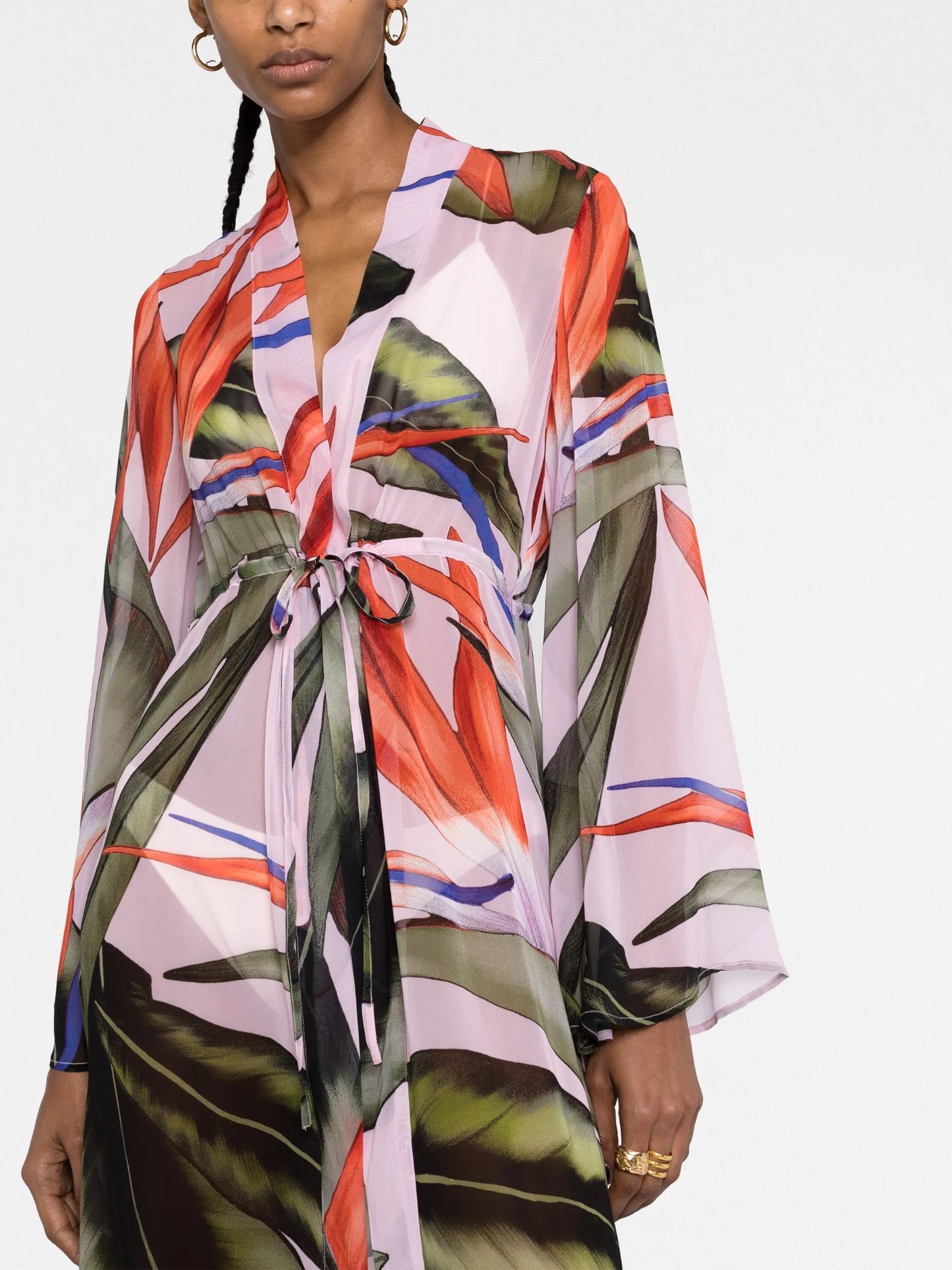 Betty Birds Of Paradise-print wrap dress