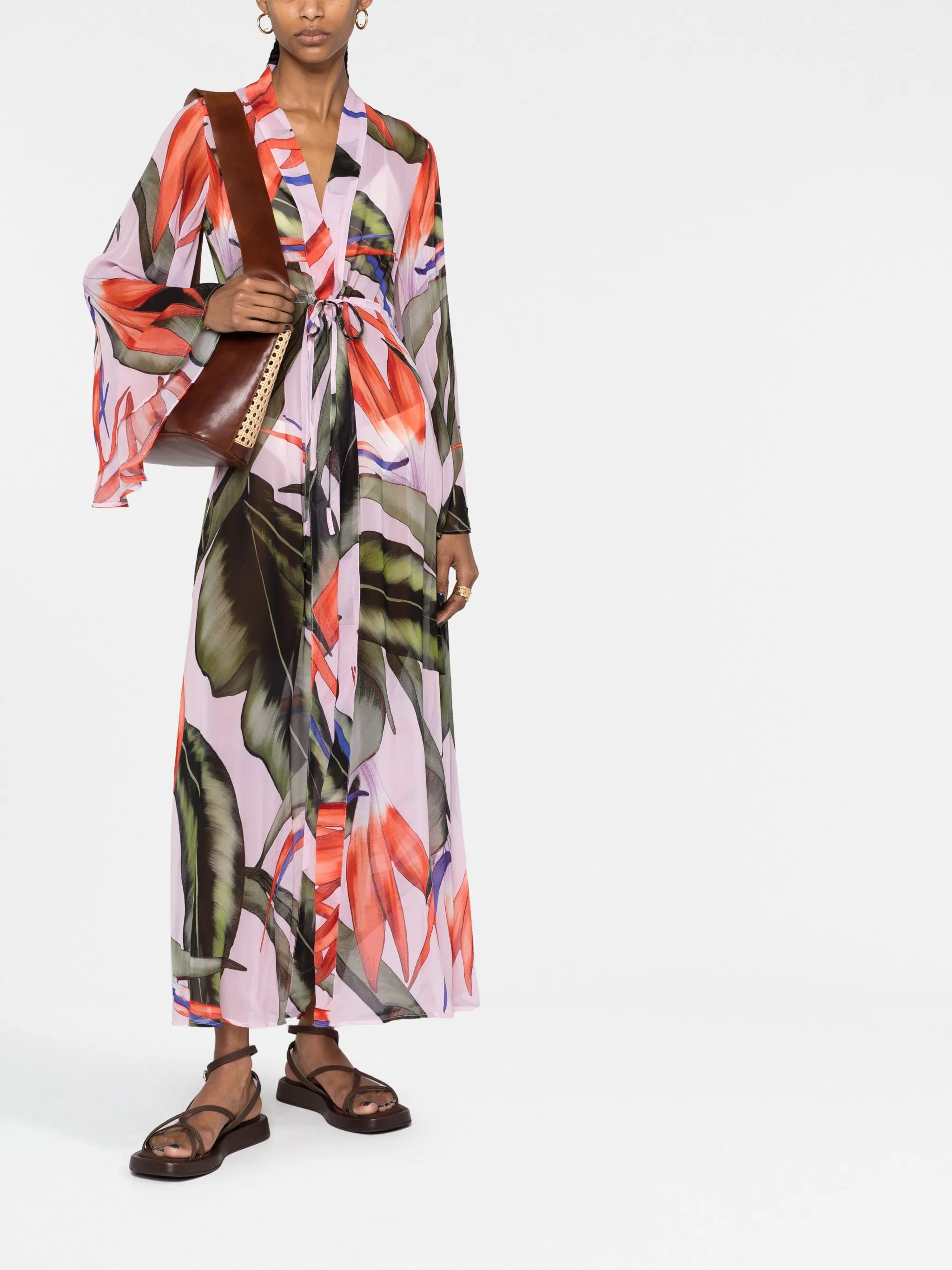 Betty Birds Of Paradise-print wrap dress