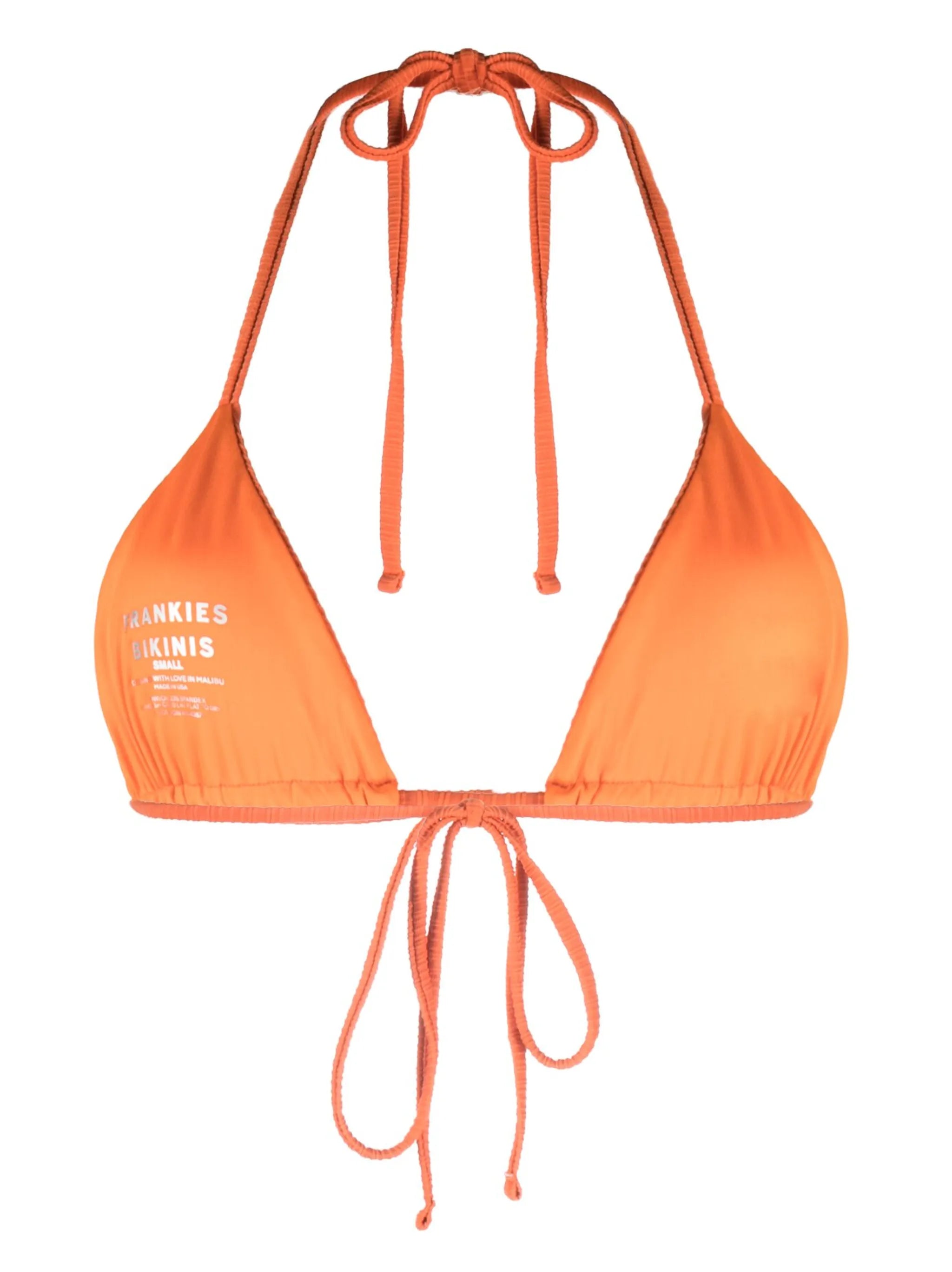 logo-print bikini top