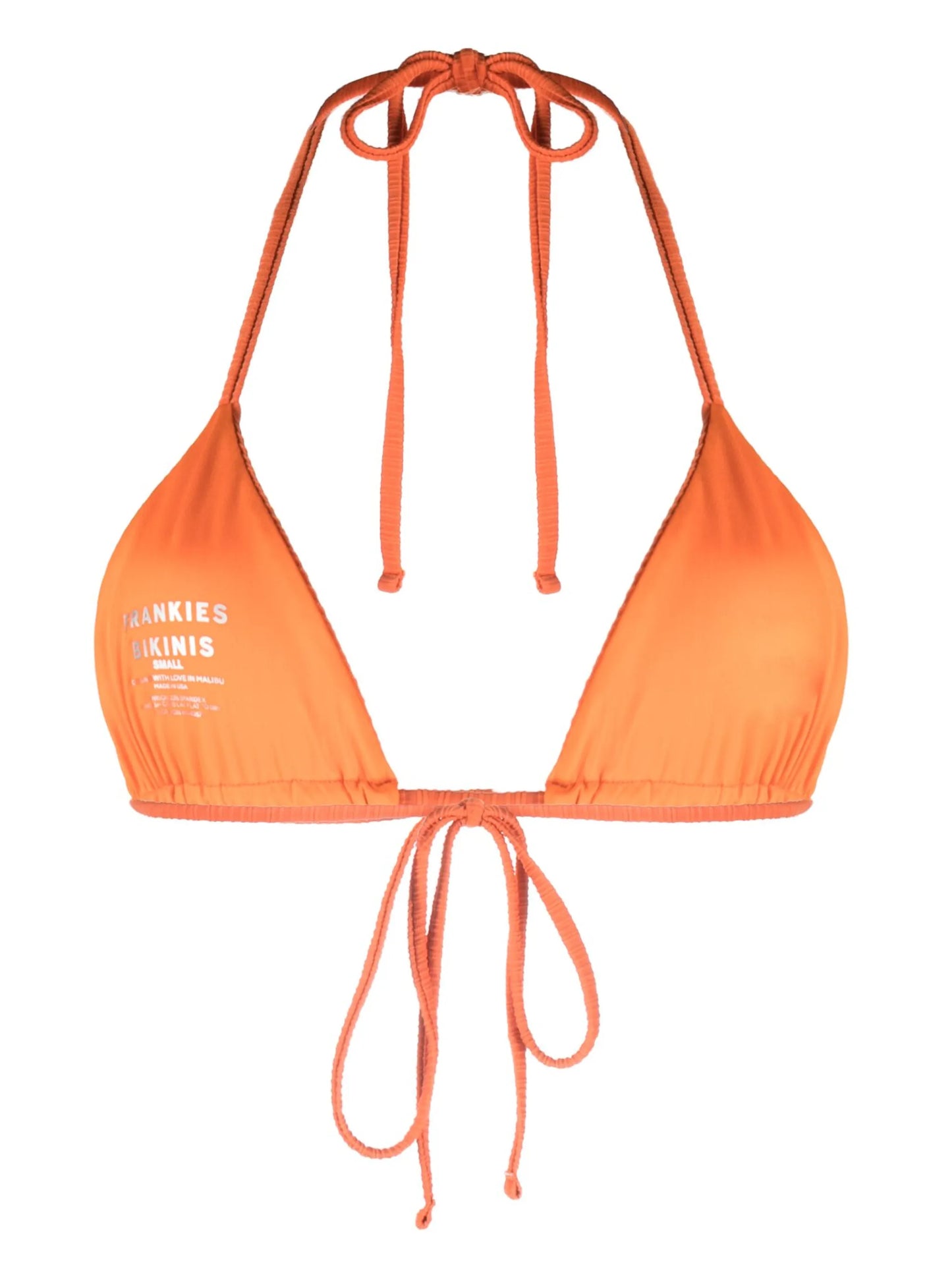 logo-print bikini top