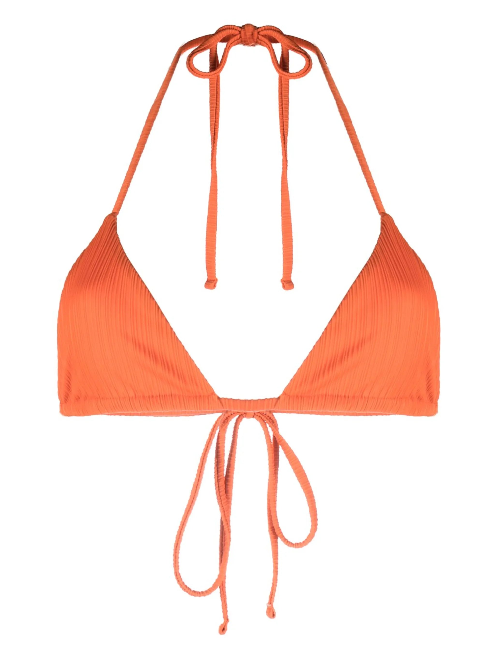 logo-print bikini top