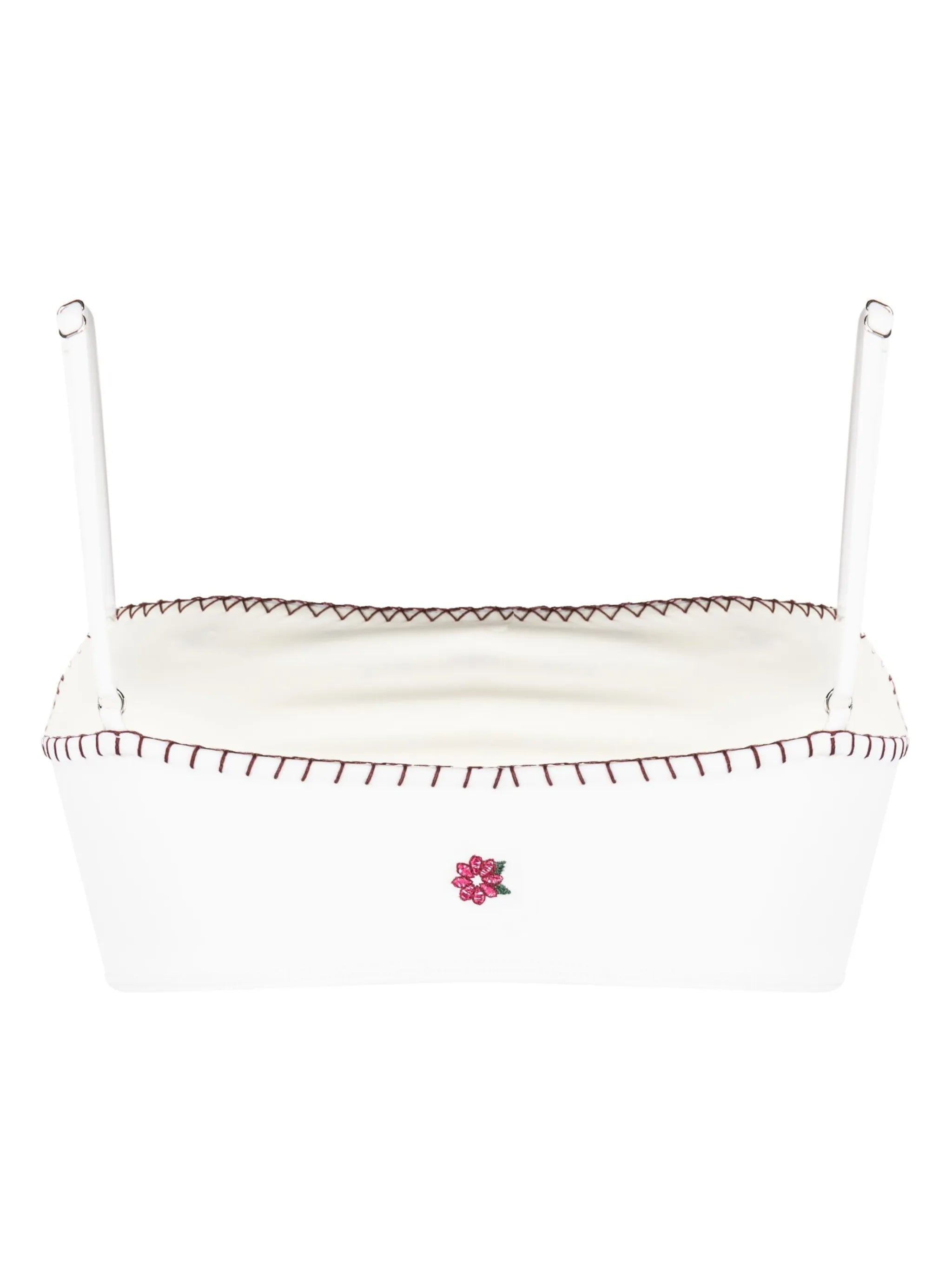 Tommy floral-embroidered bikini top