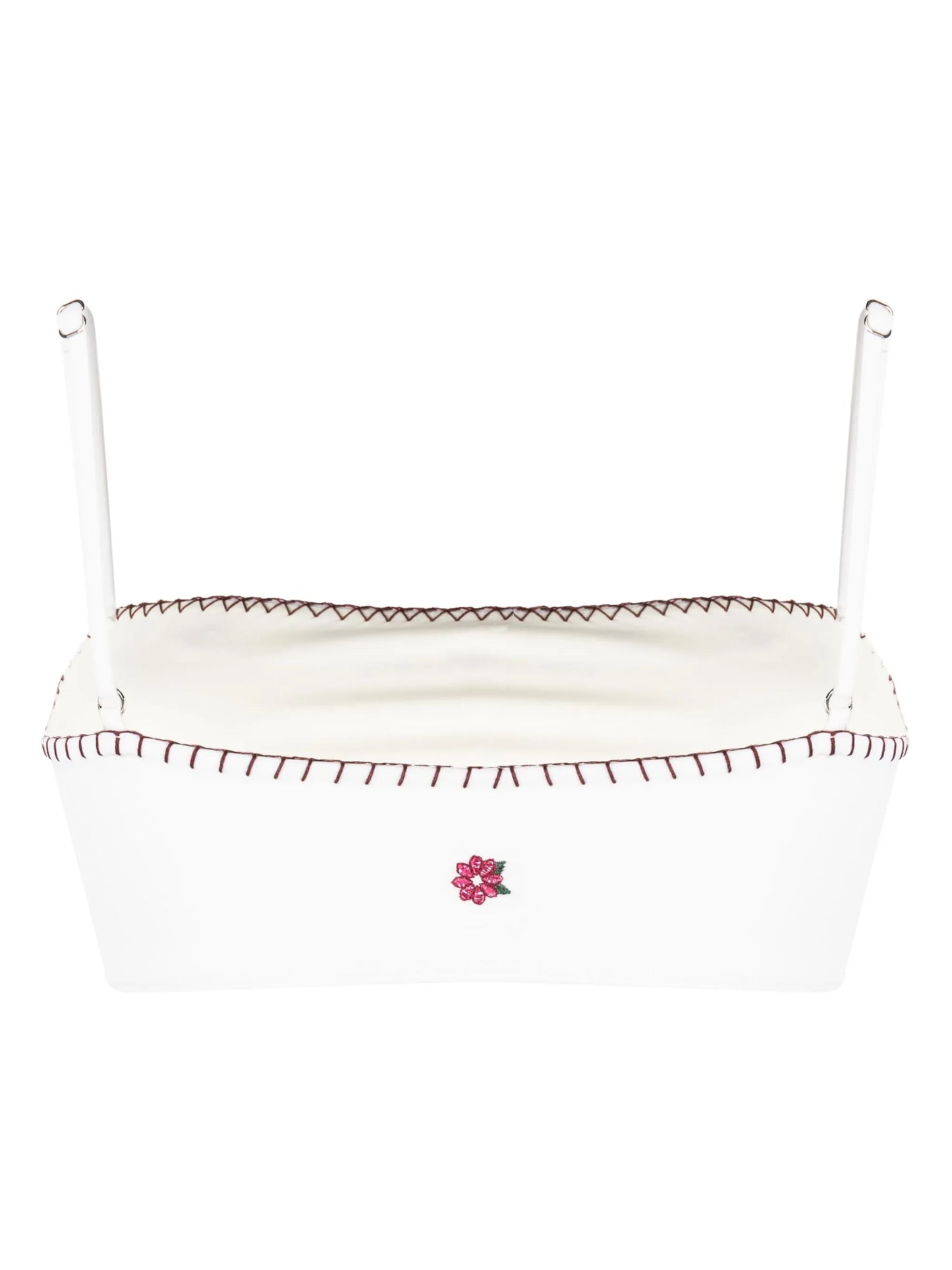 Tommy floral-embroidered bikini top