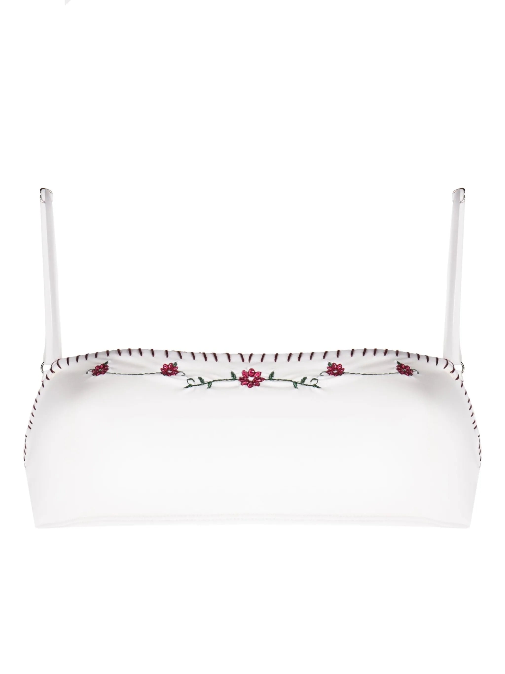 Tommy floral-embroidered bikini top