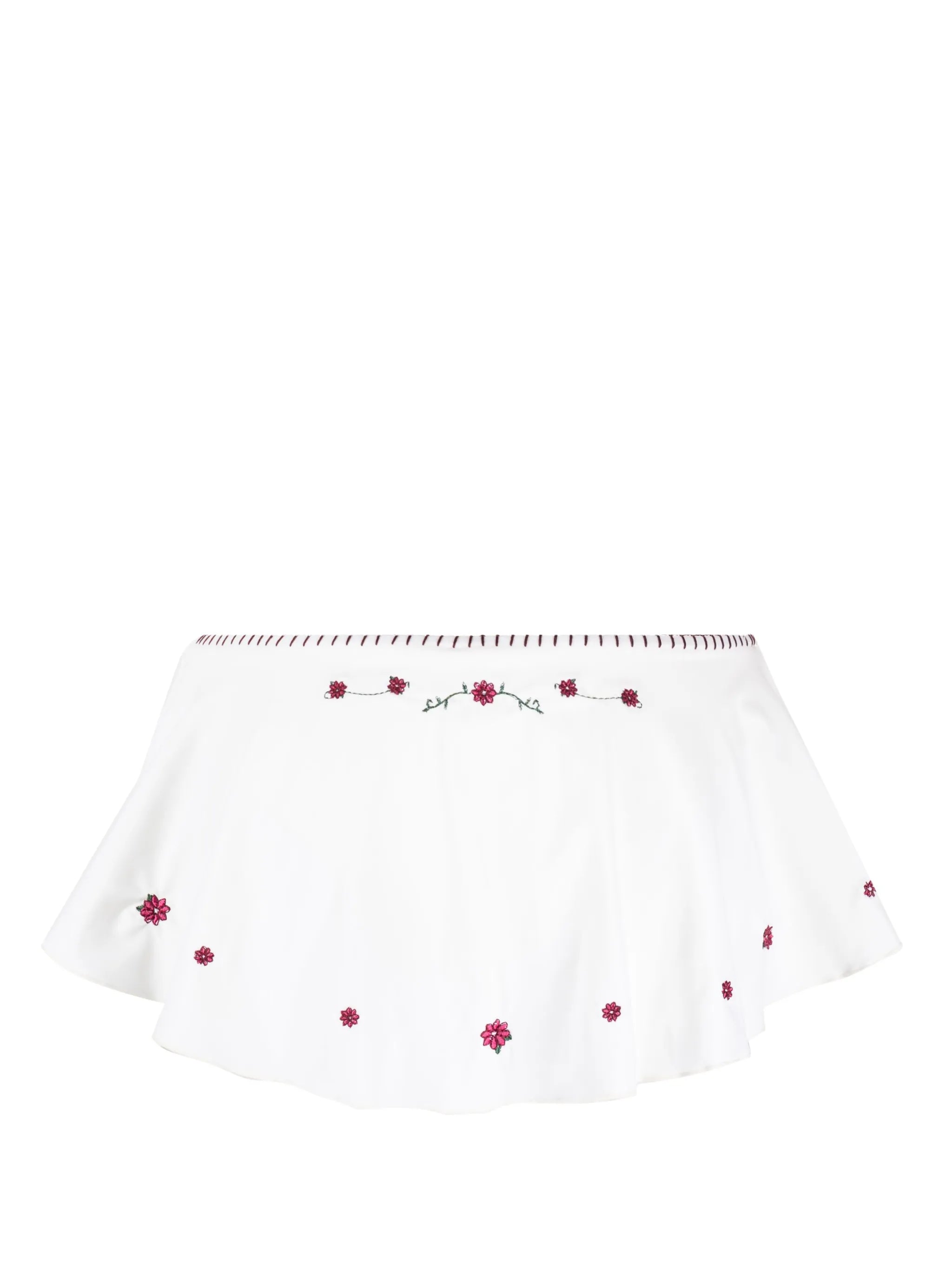 Izabella floral-embroidered bikini bottoms