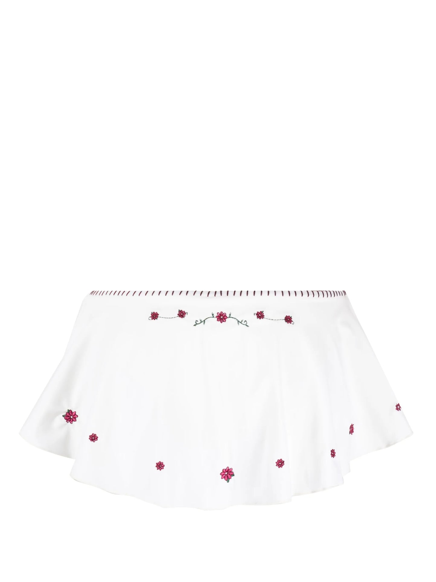 Izabella floral-embroidered bikini bottoms