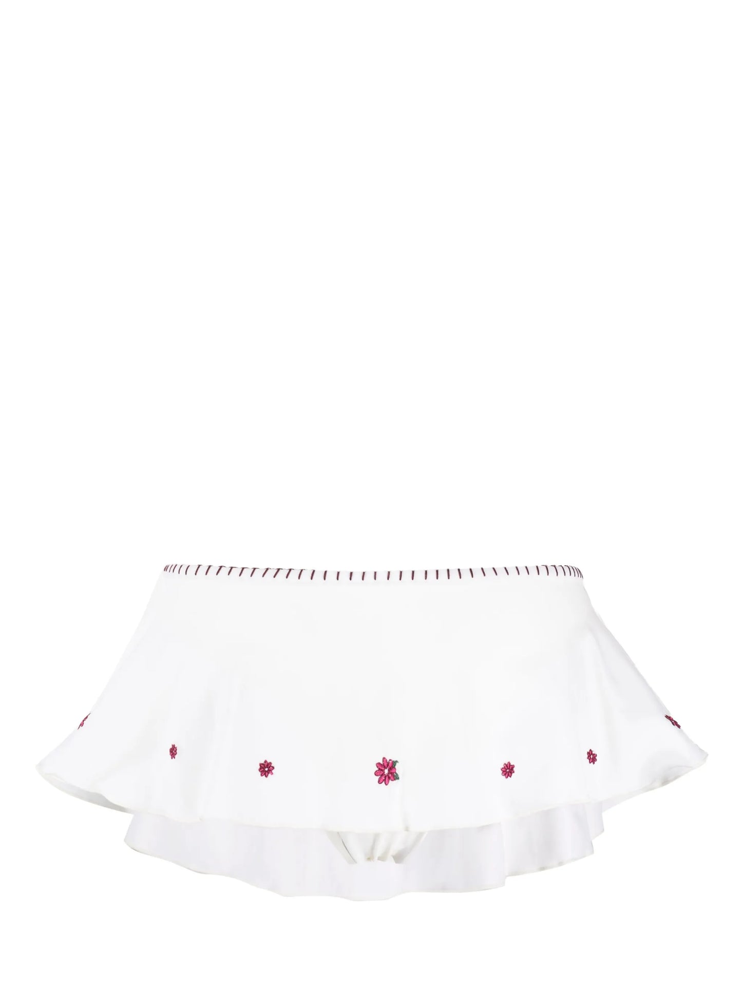 Izabella floral-embroidered bikini bottoms