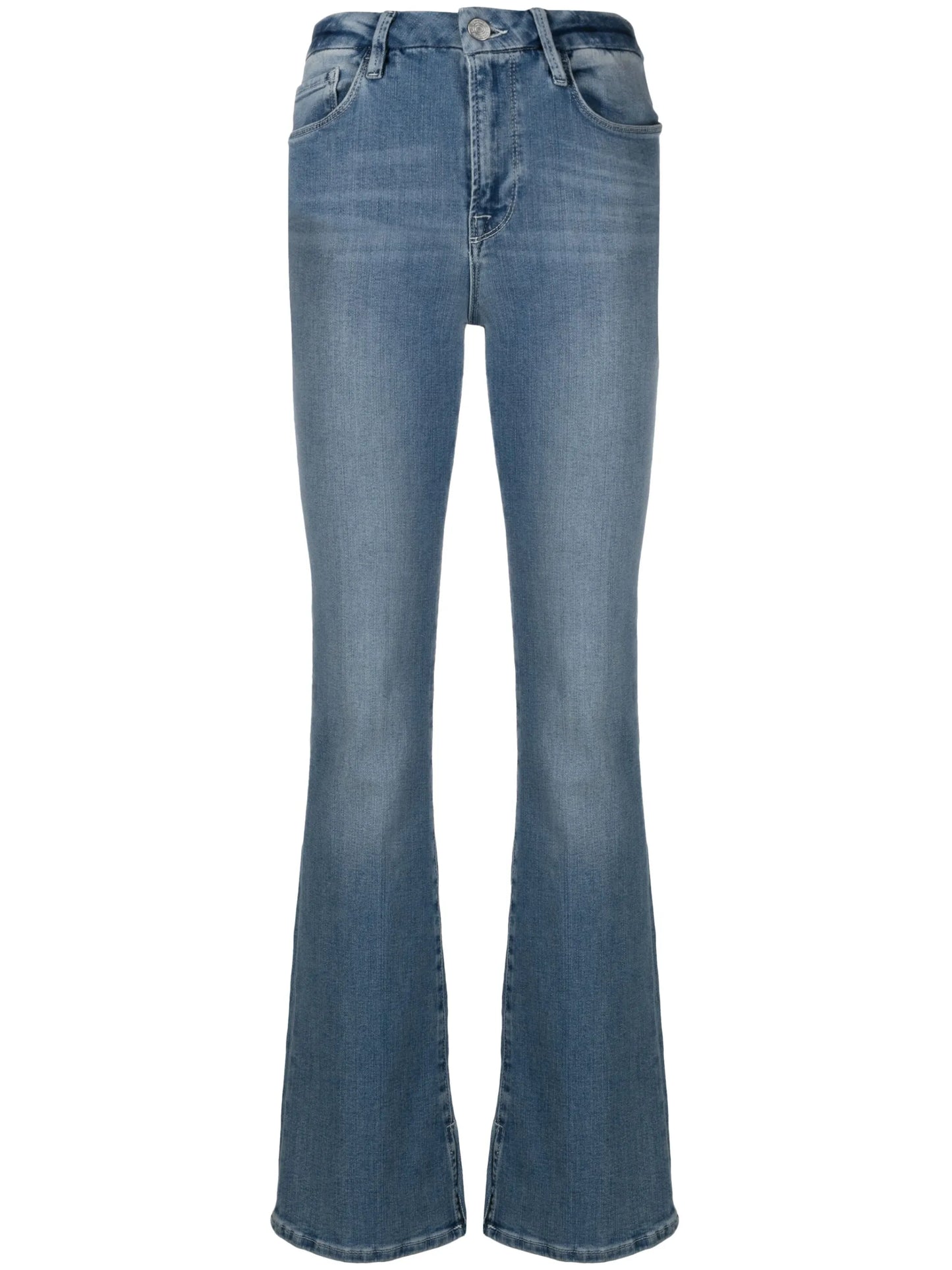 mid-rise flared jeans