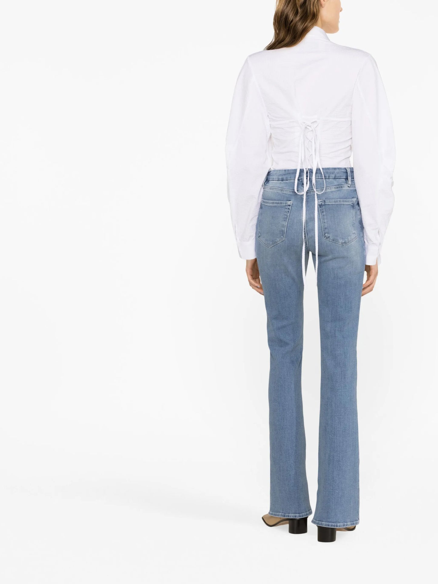 mid-rise flared jeans