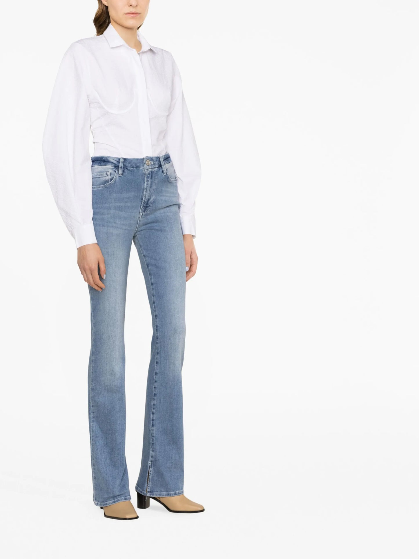 mid-rise flared jeans