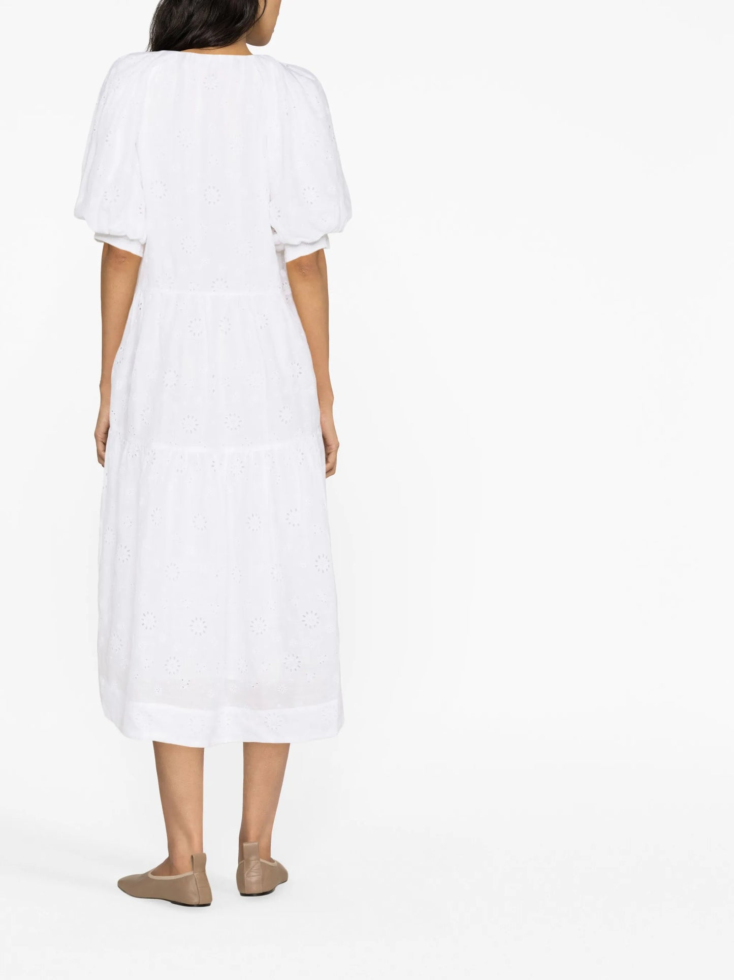 broderie anglaise midi dress