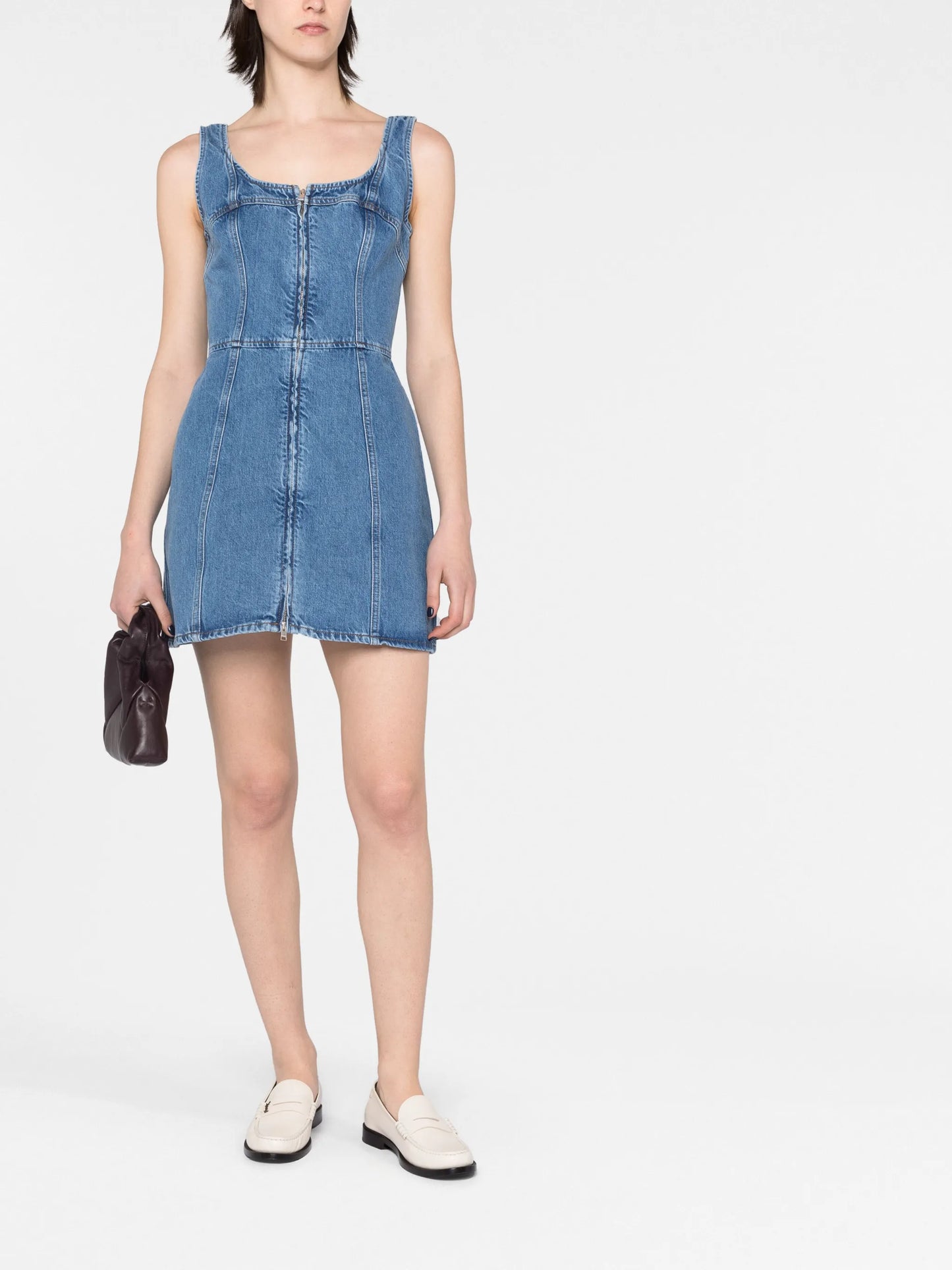 sleeveless denim dress