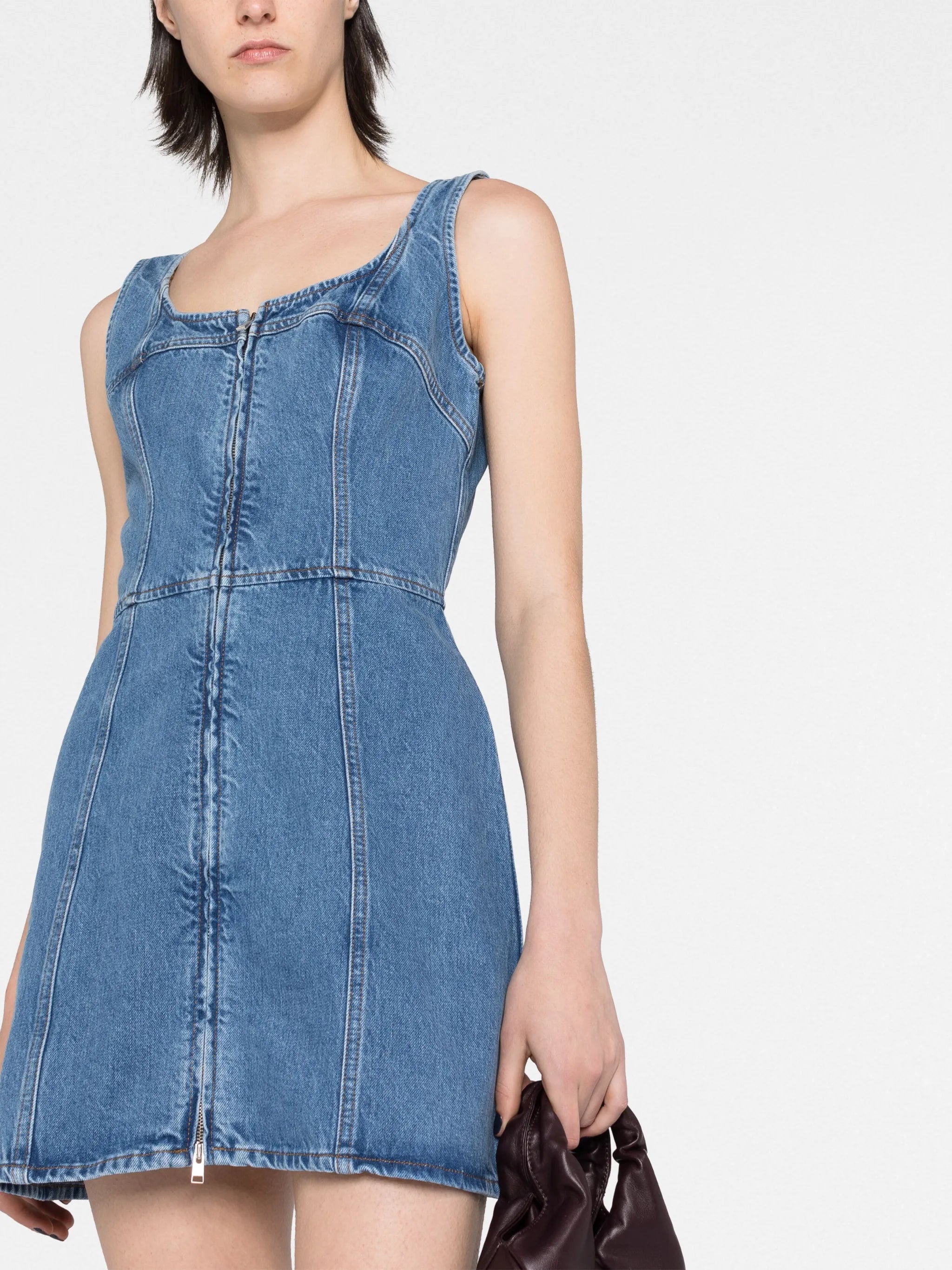 sleeveless denim dress