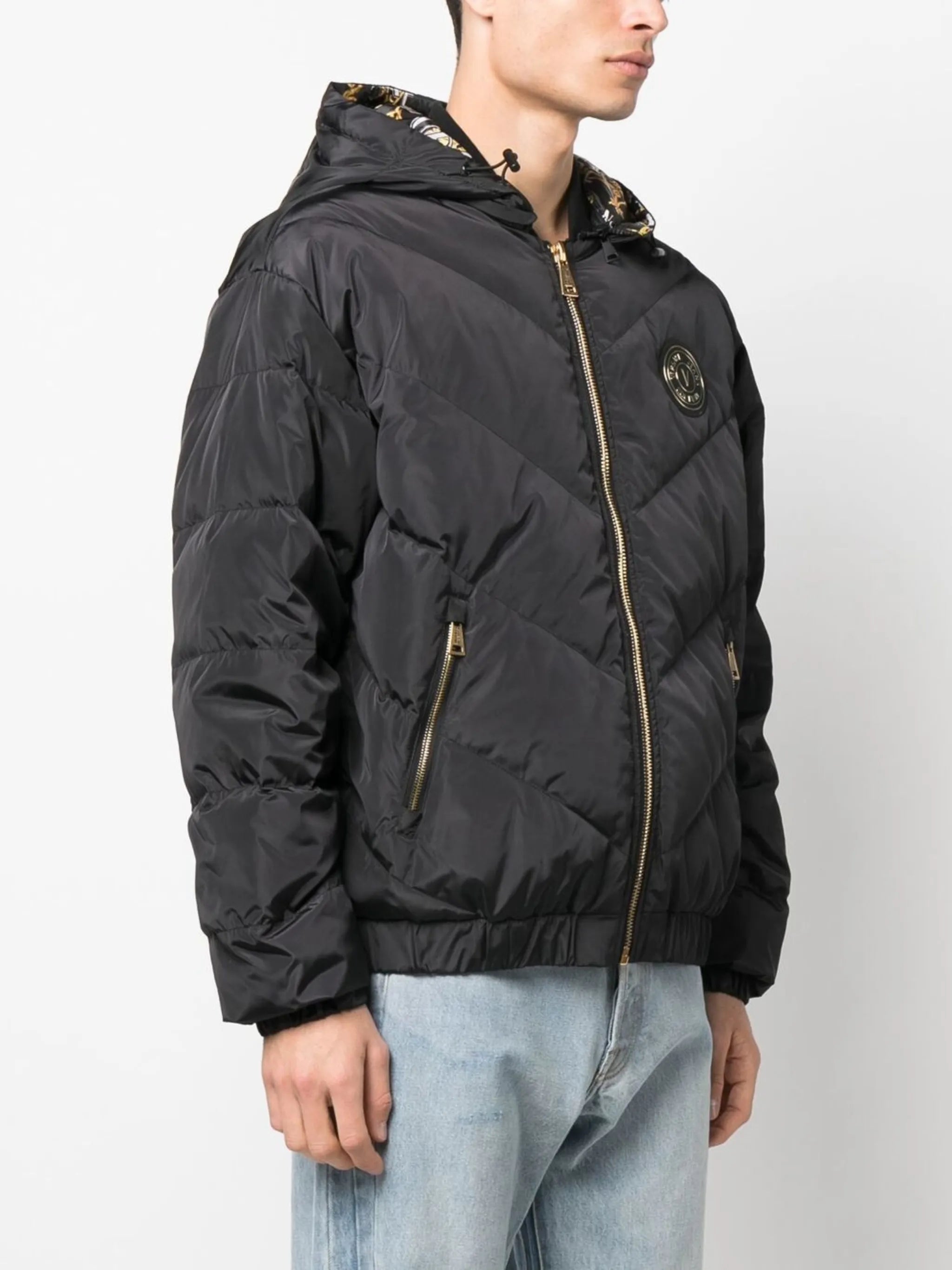 logo-patch down puffer jacket