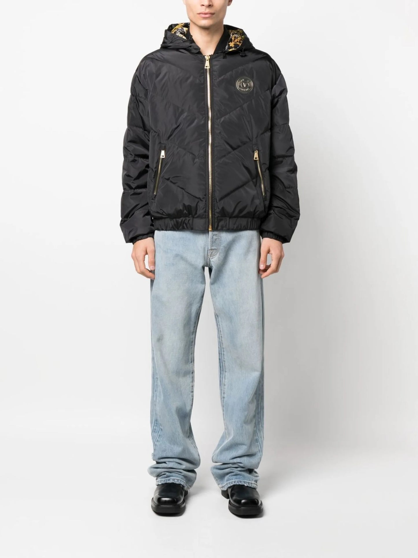 logo-patch down puffer jacket