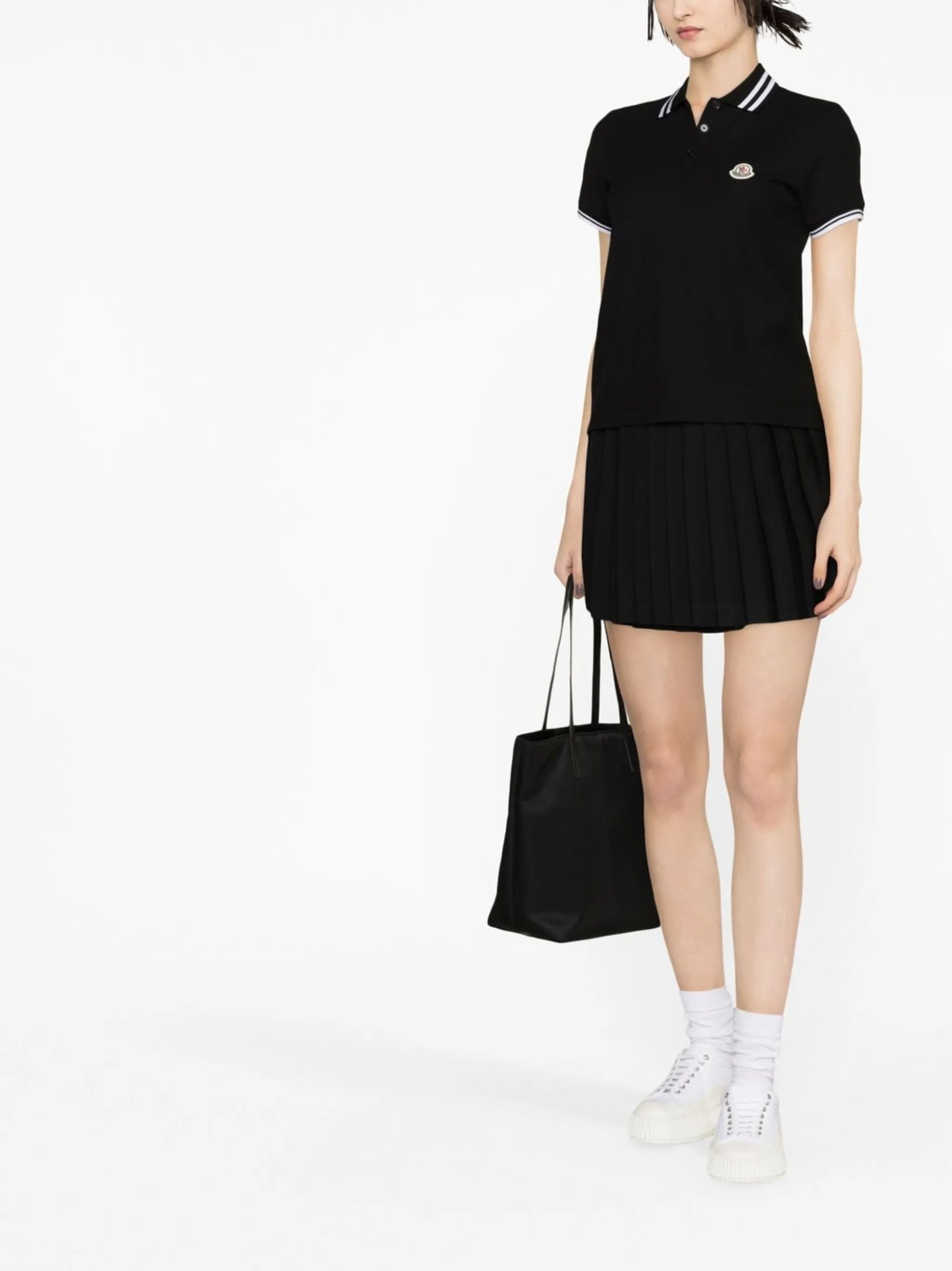 striped-detail polo shirt