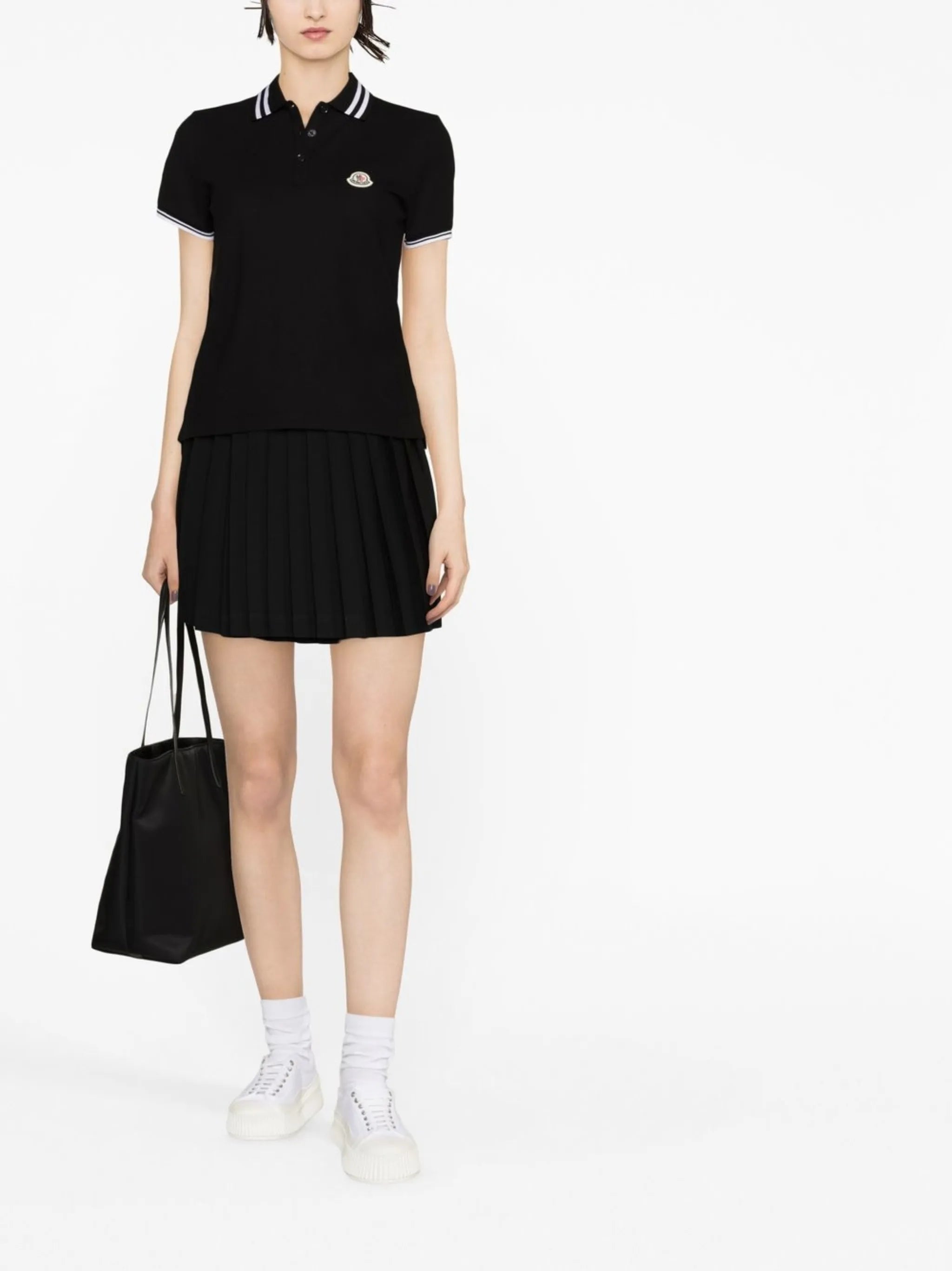 striped-detail polo shirt