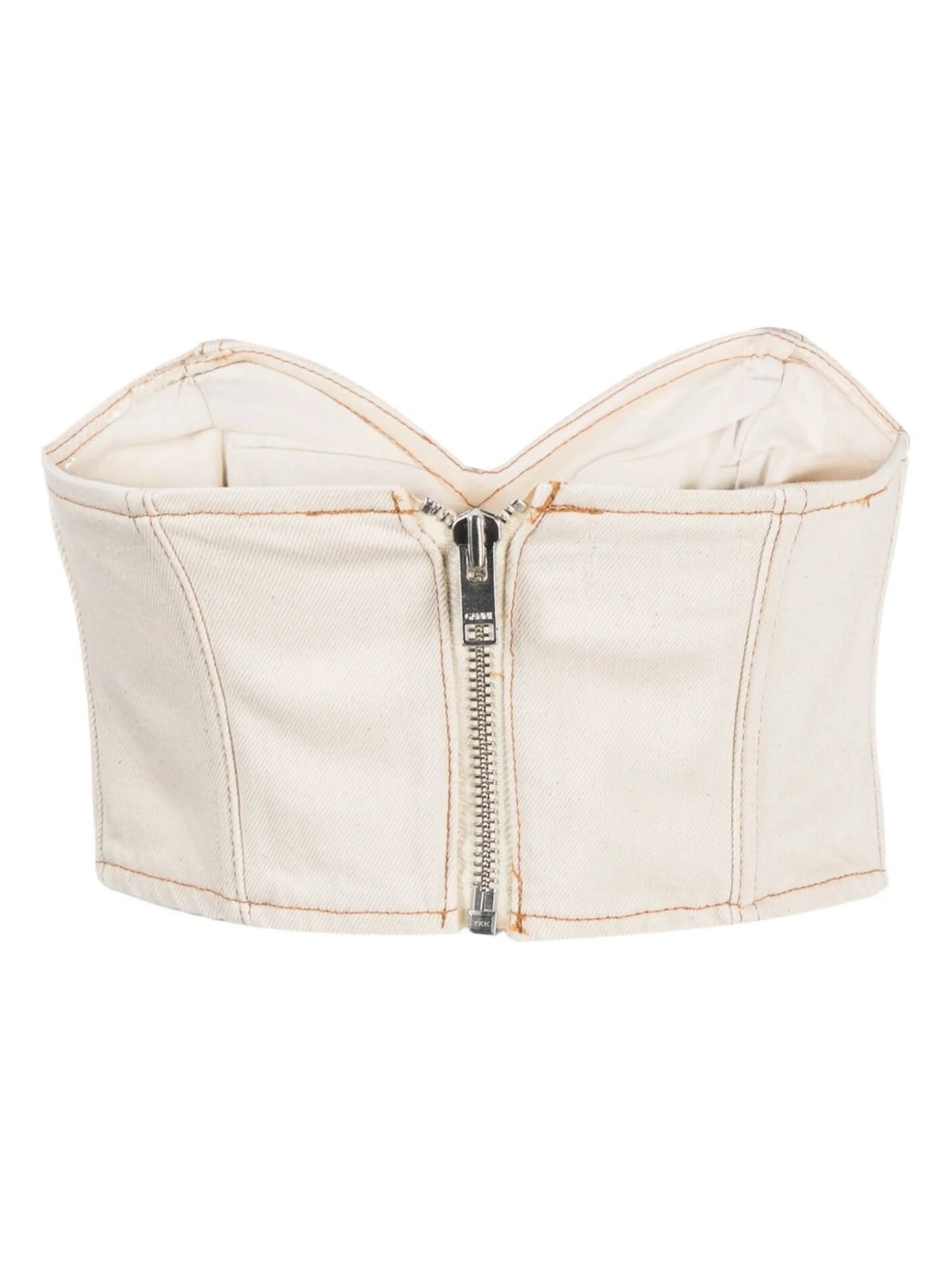 Crystal-embellished Logo Denim Crop-top