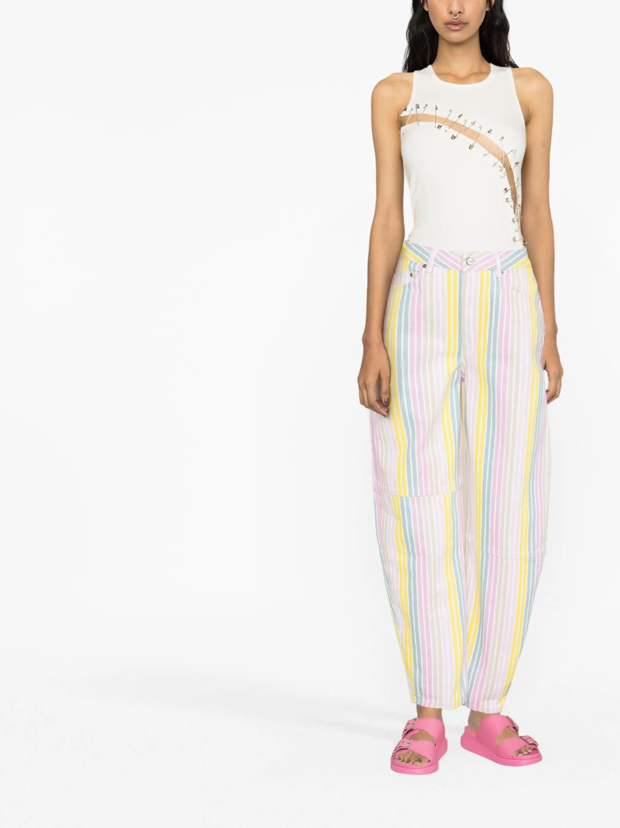 Stary striped tapered jeans
