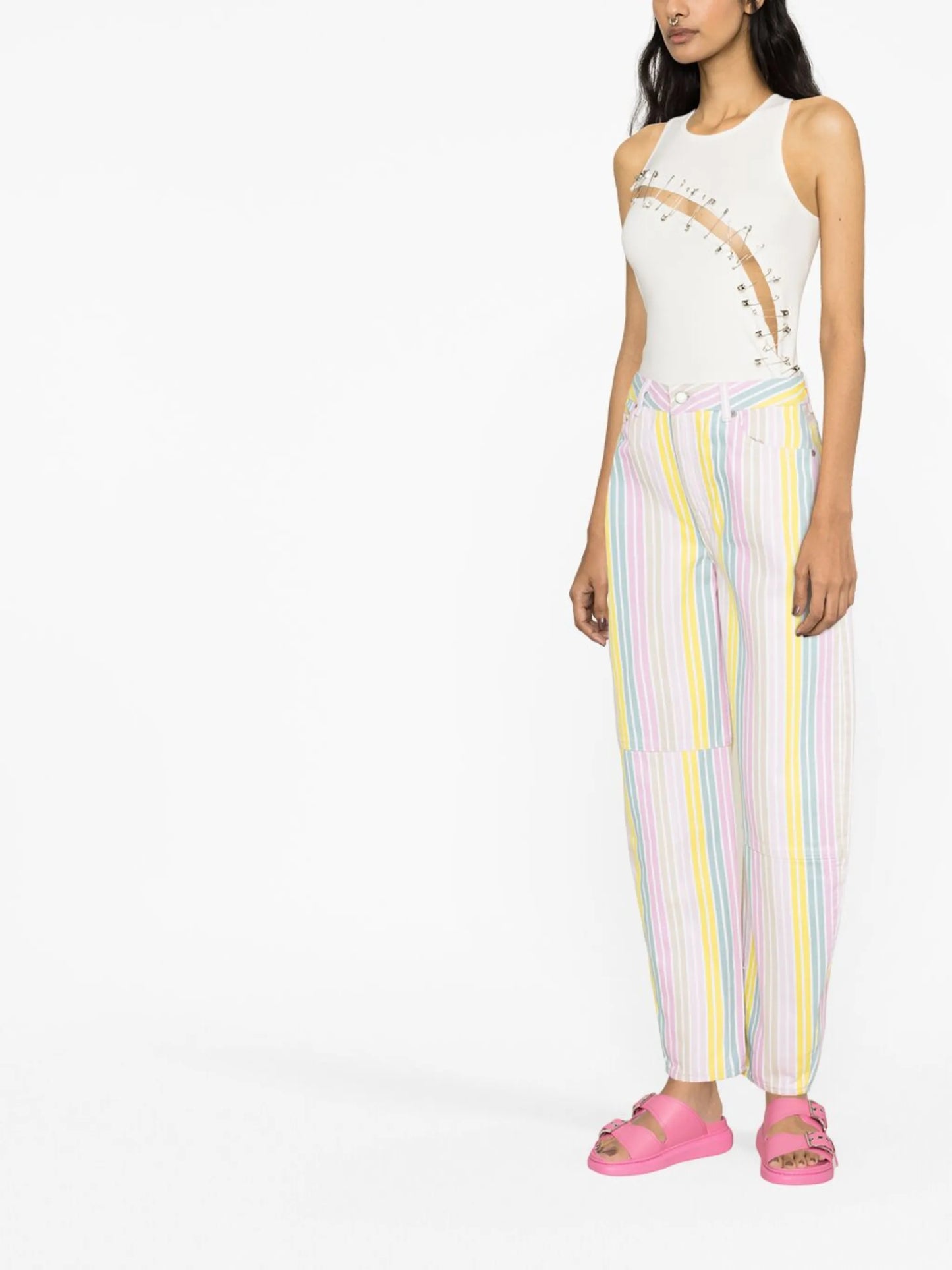 Stary striped tapered jeans