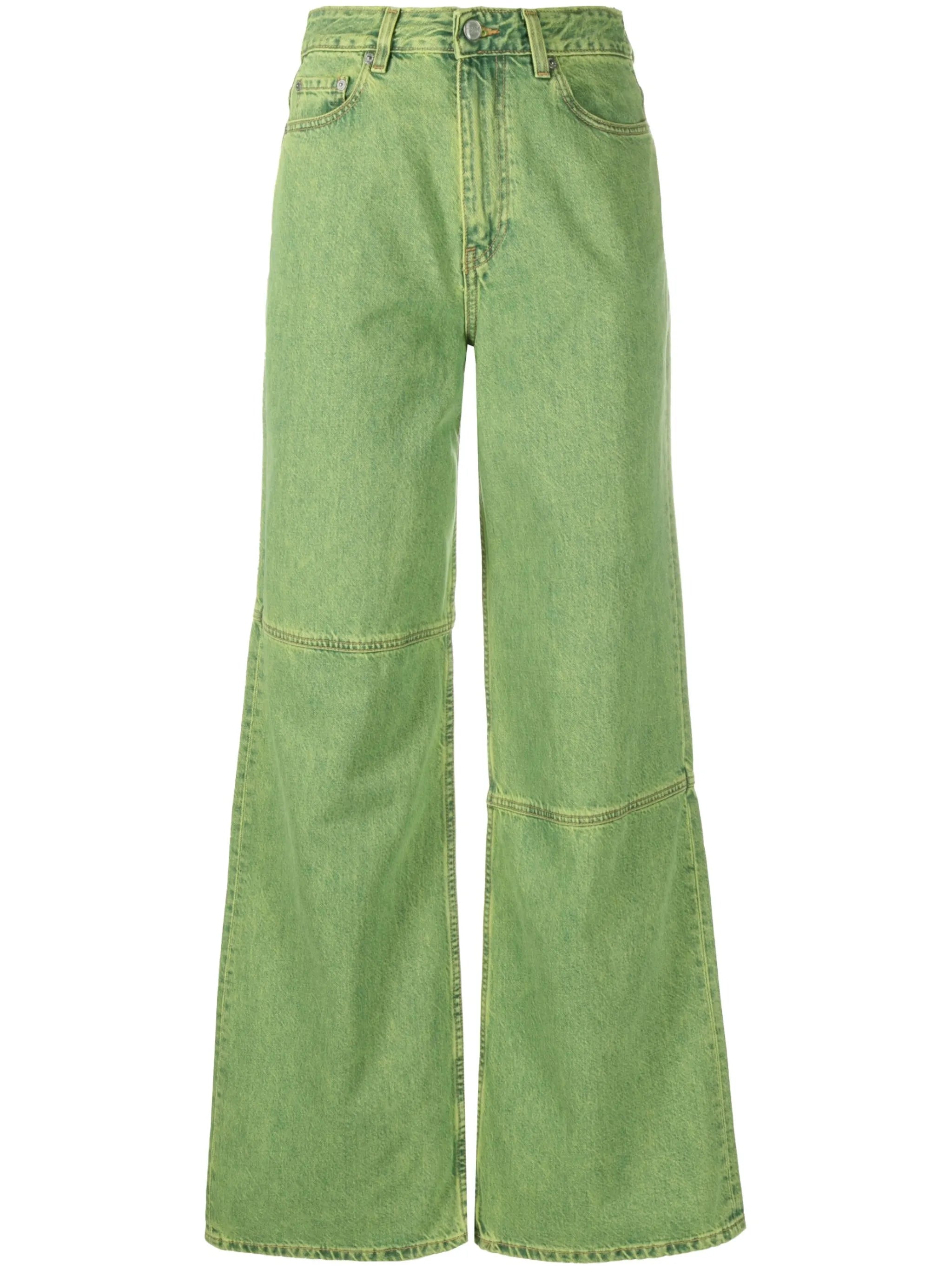 wide-leg bleached jeans
