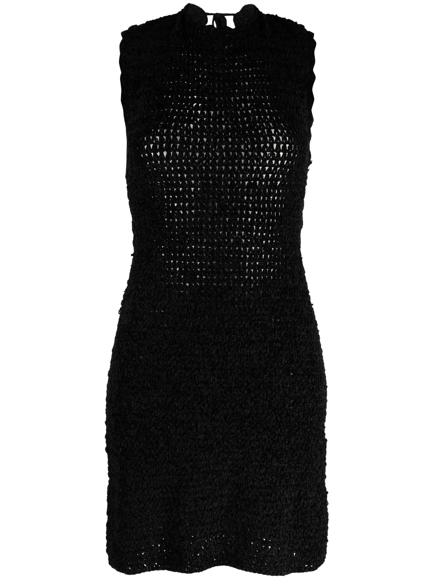 open-back crochet minidress