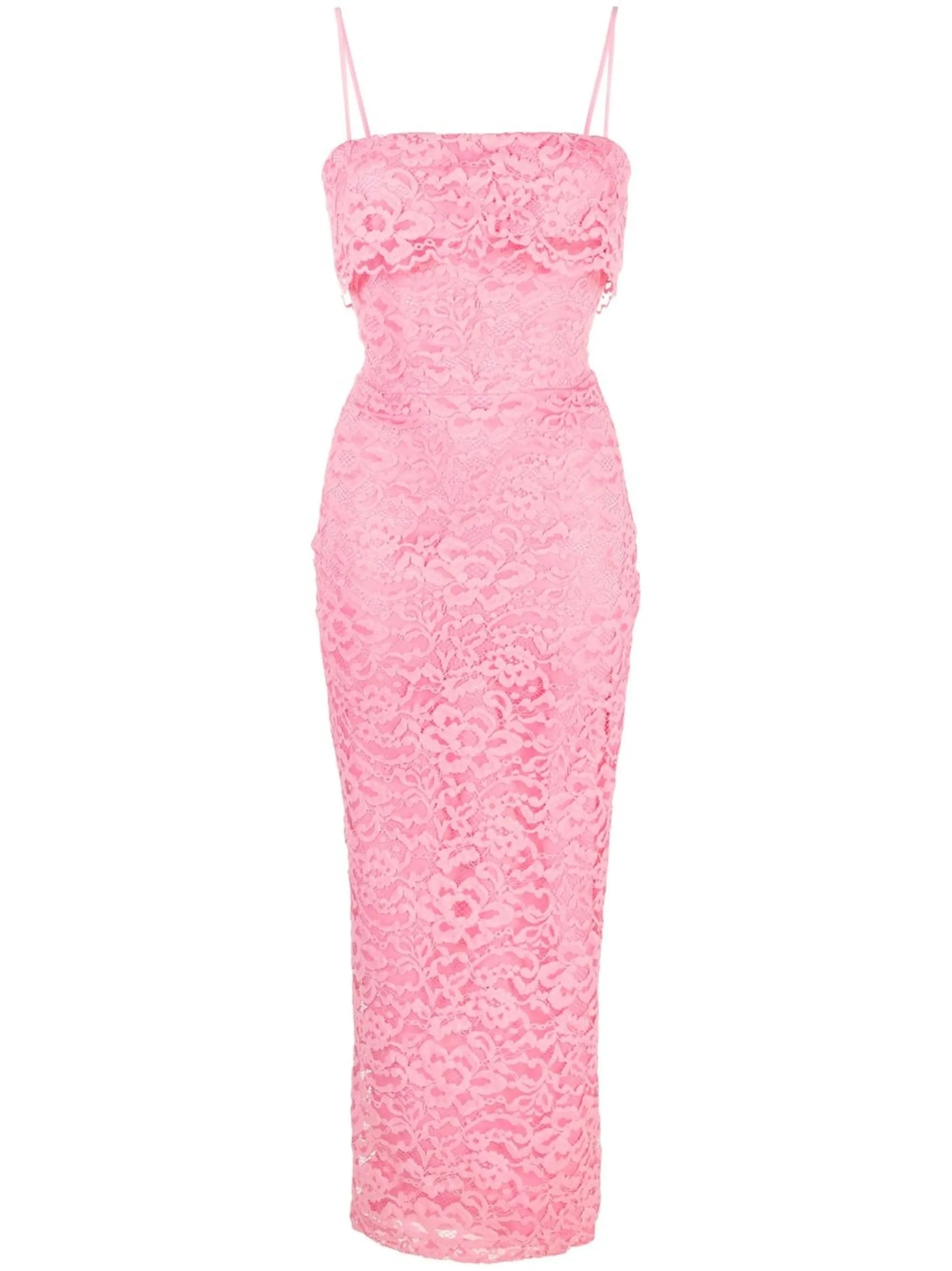 layered lace midi dress