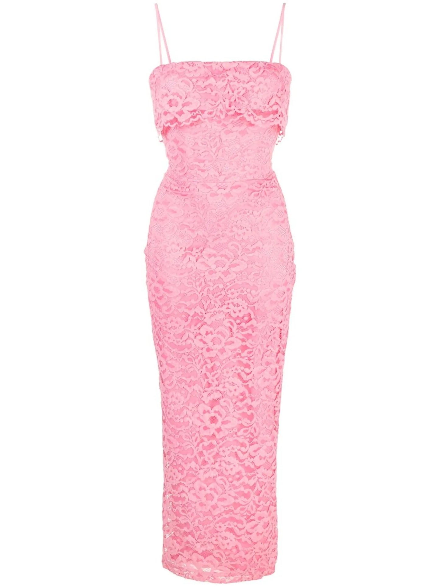 layered lace midi dress