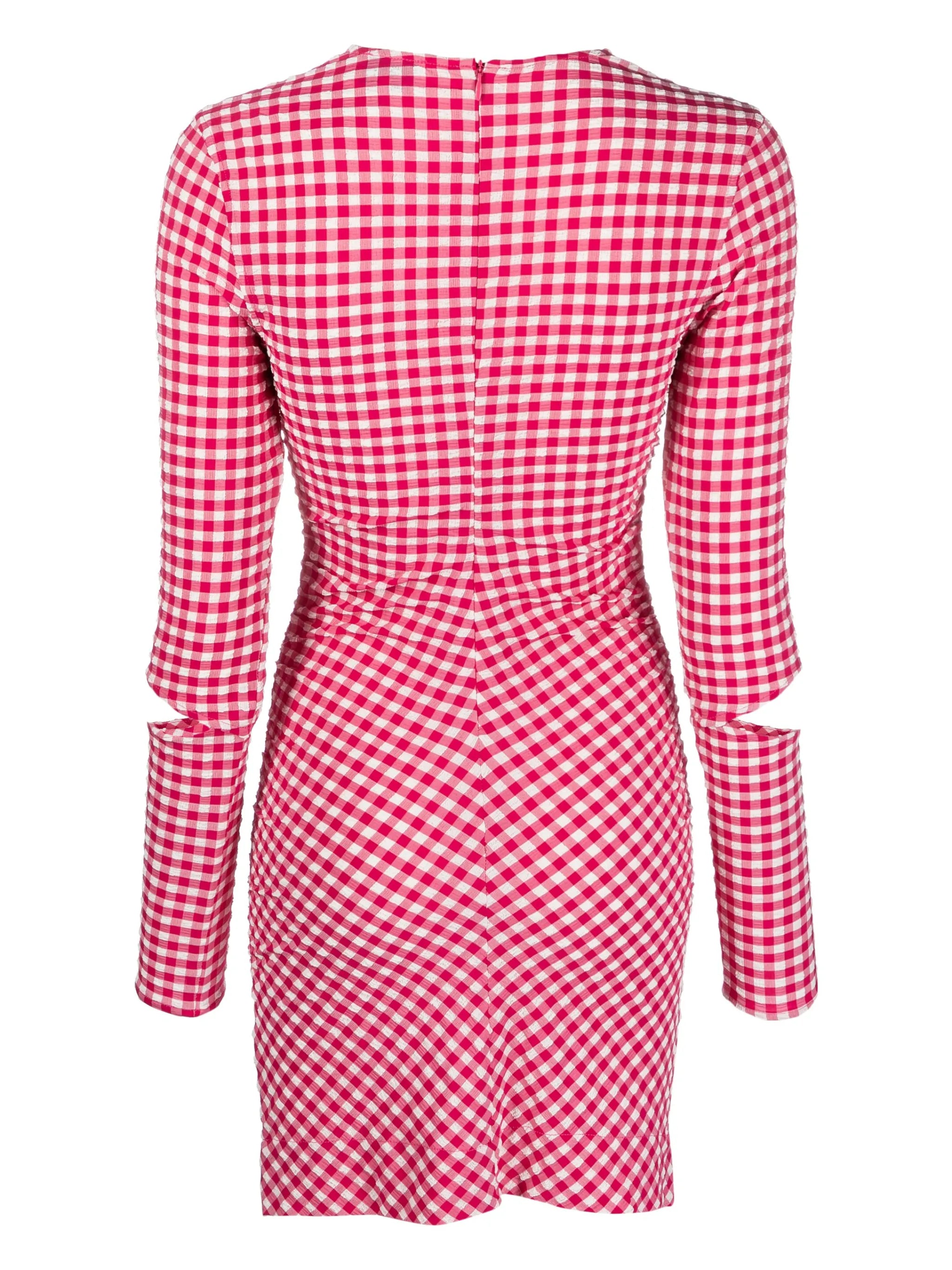 Love Potion checked cut-out minidress