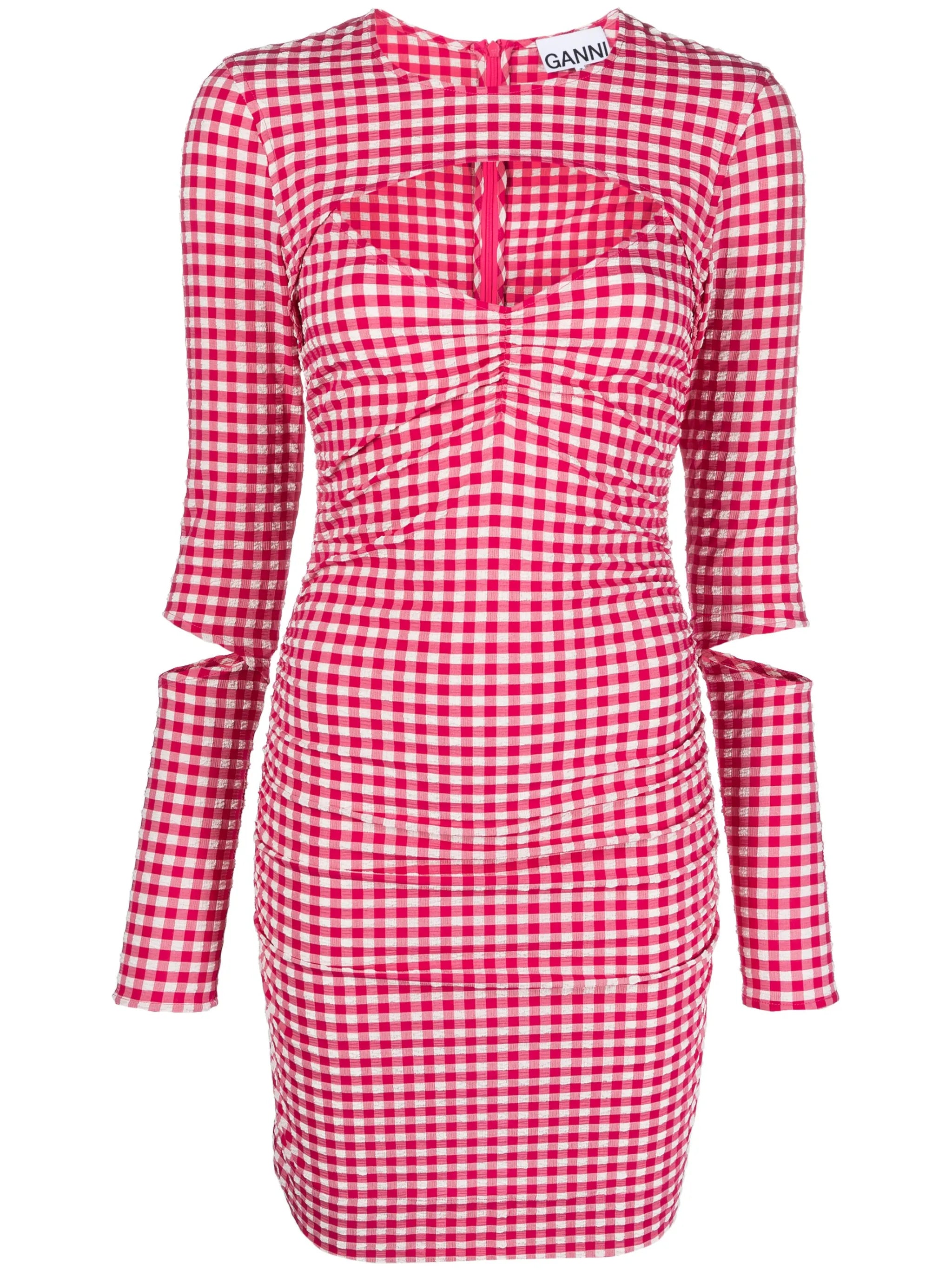 Love Potion checked cut-out minidress