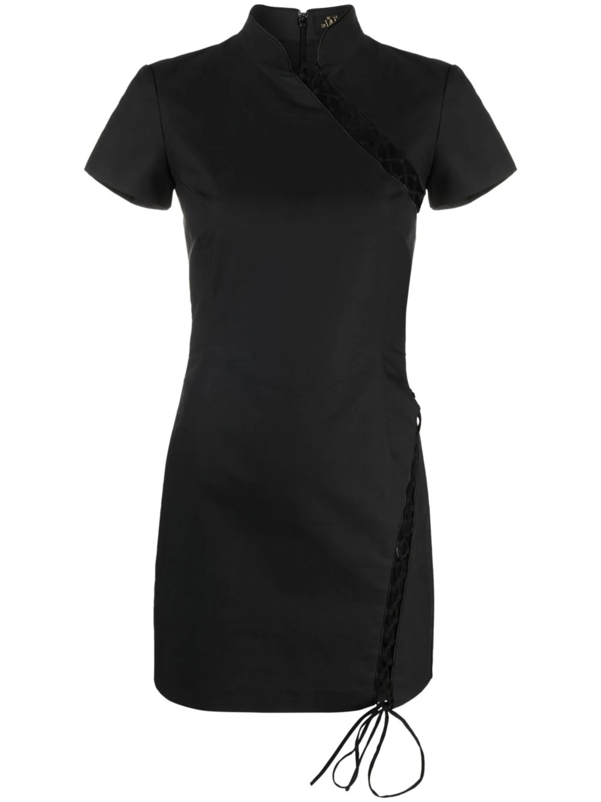 Trapeze lace-detail mini dress