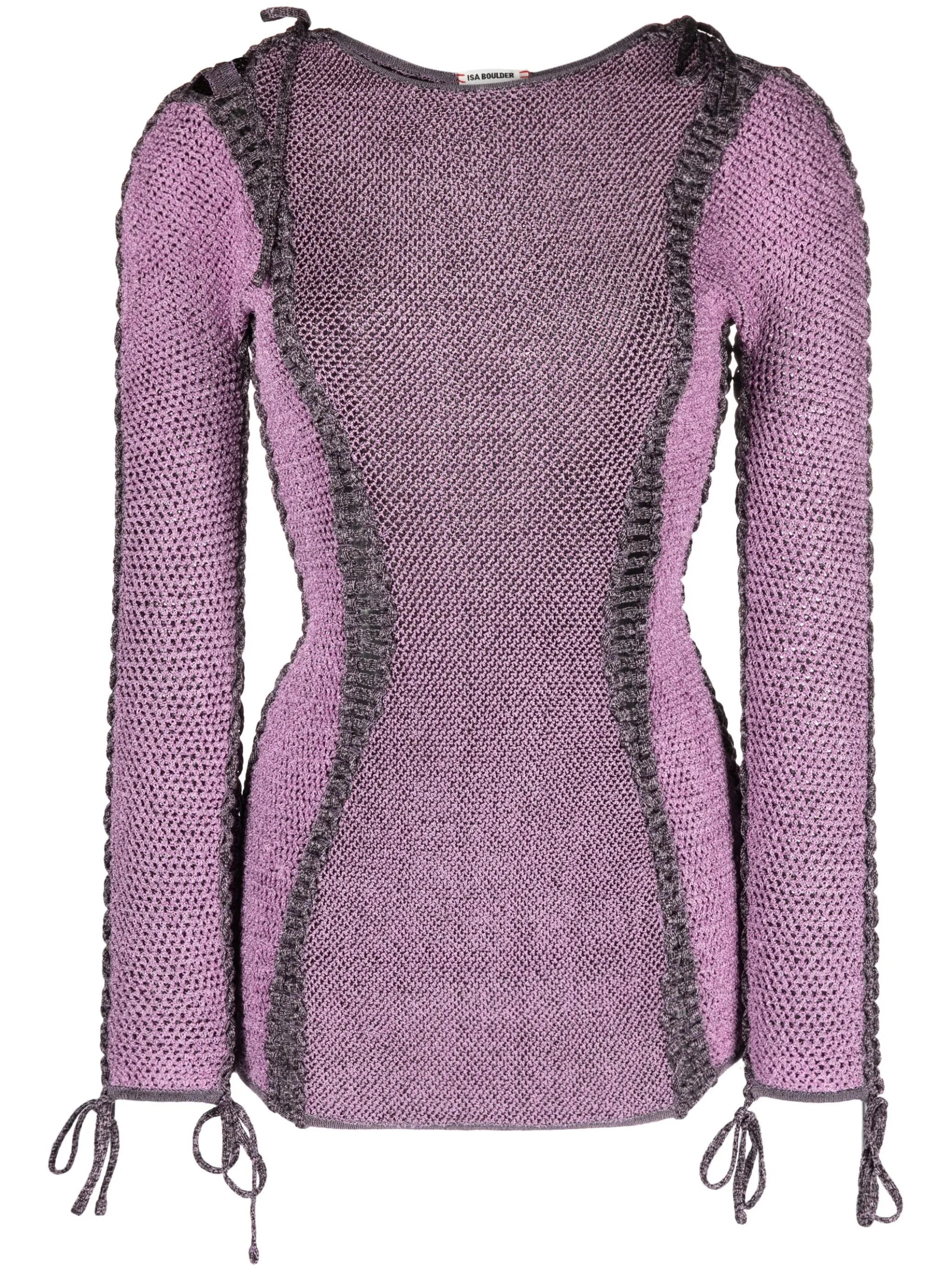 drawstring detailed knit dress