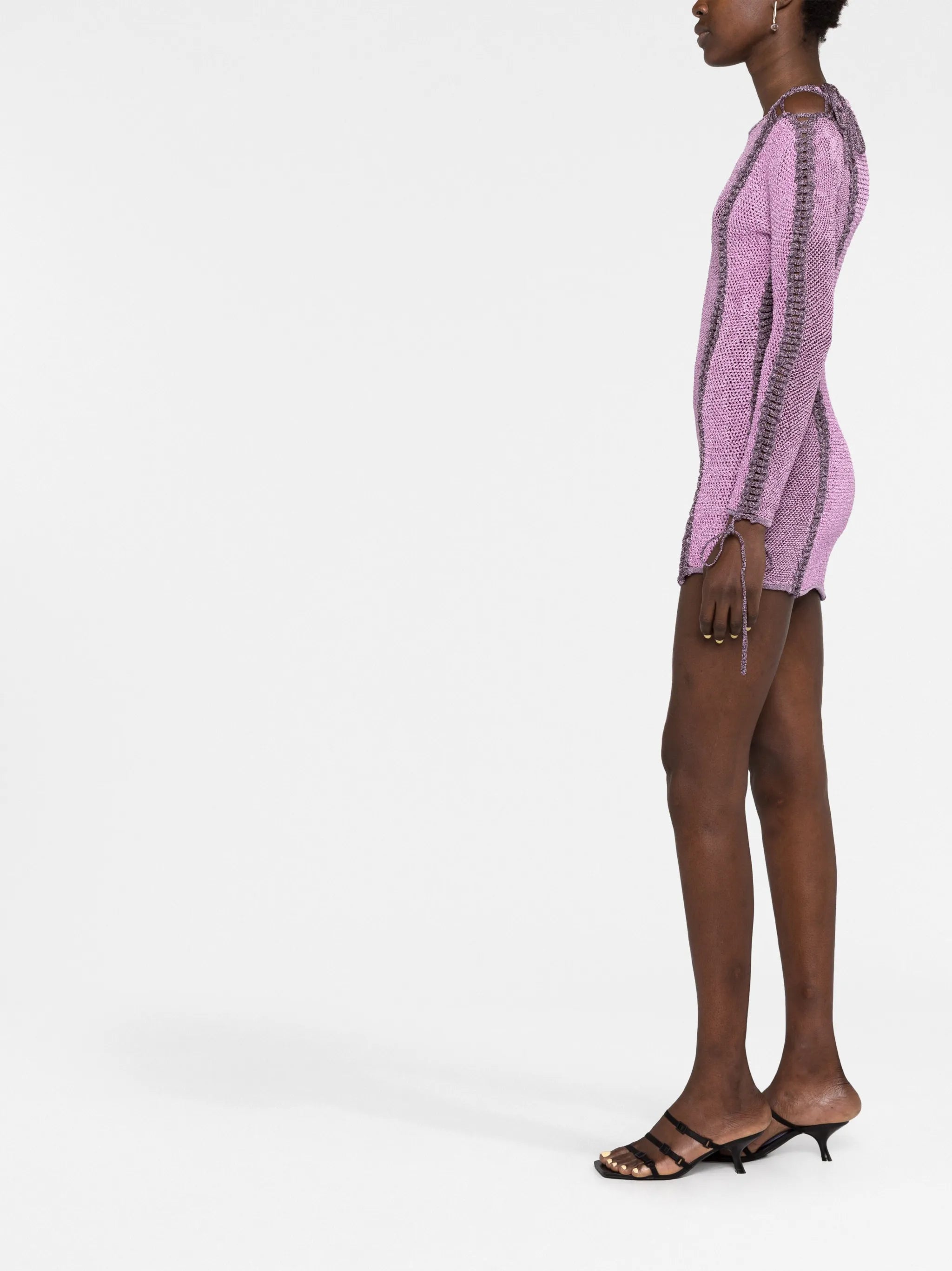 drawstring detailed knit dress