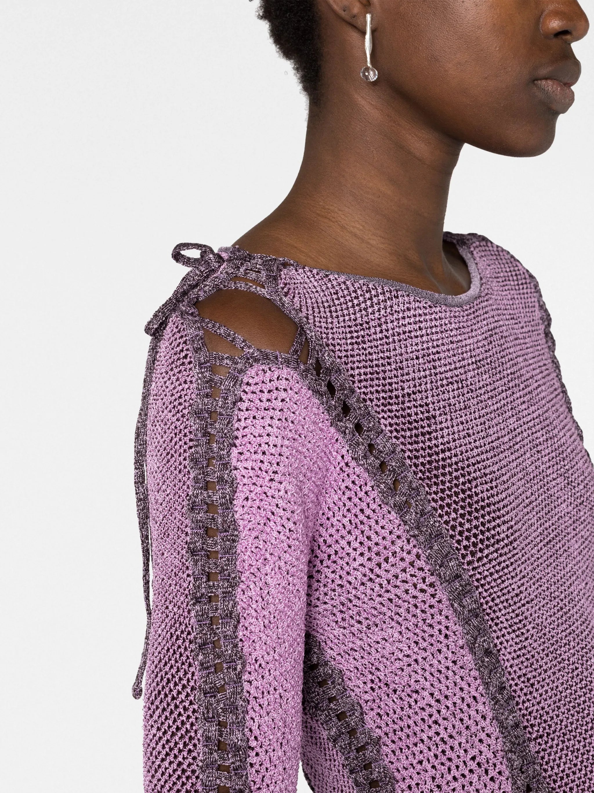 drawstring detailed knit dress