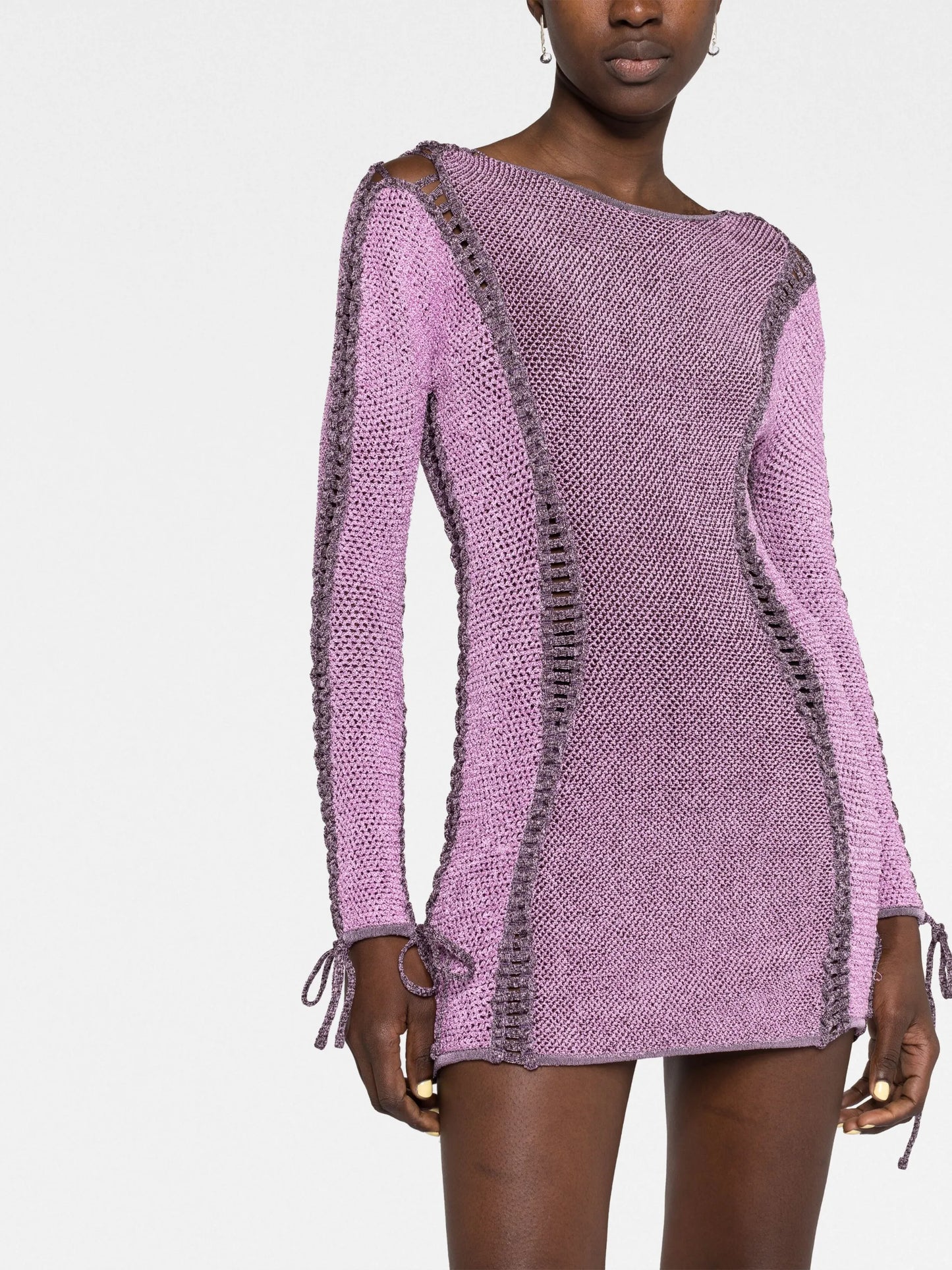 drawstring detailed knit dress