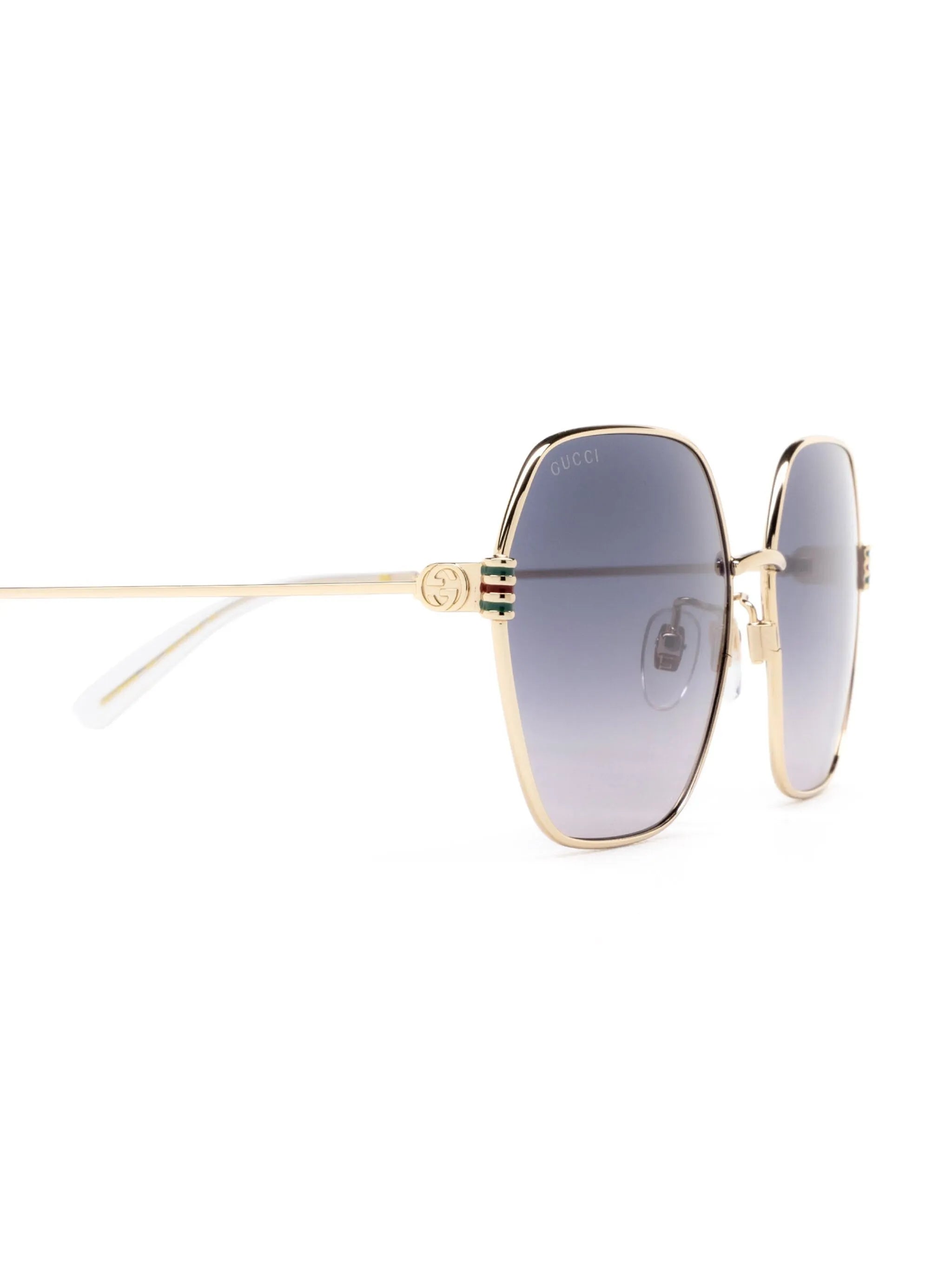 geometric-frame hexagonal sunglasses