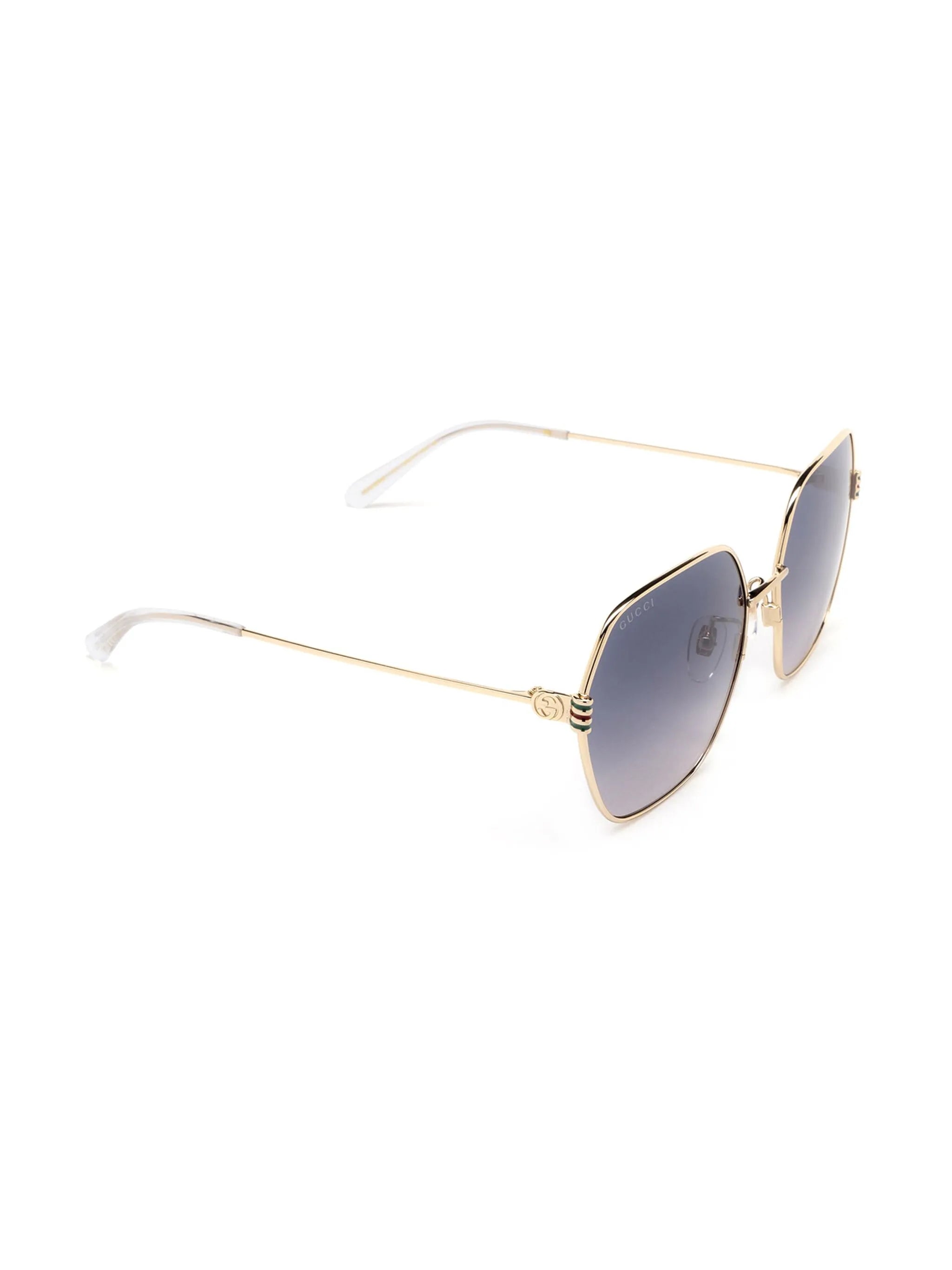 geometric-frame hexagonal sunglasses