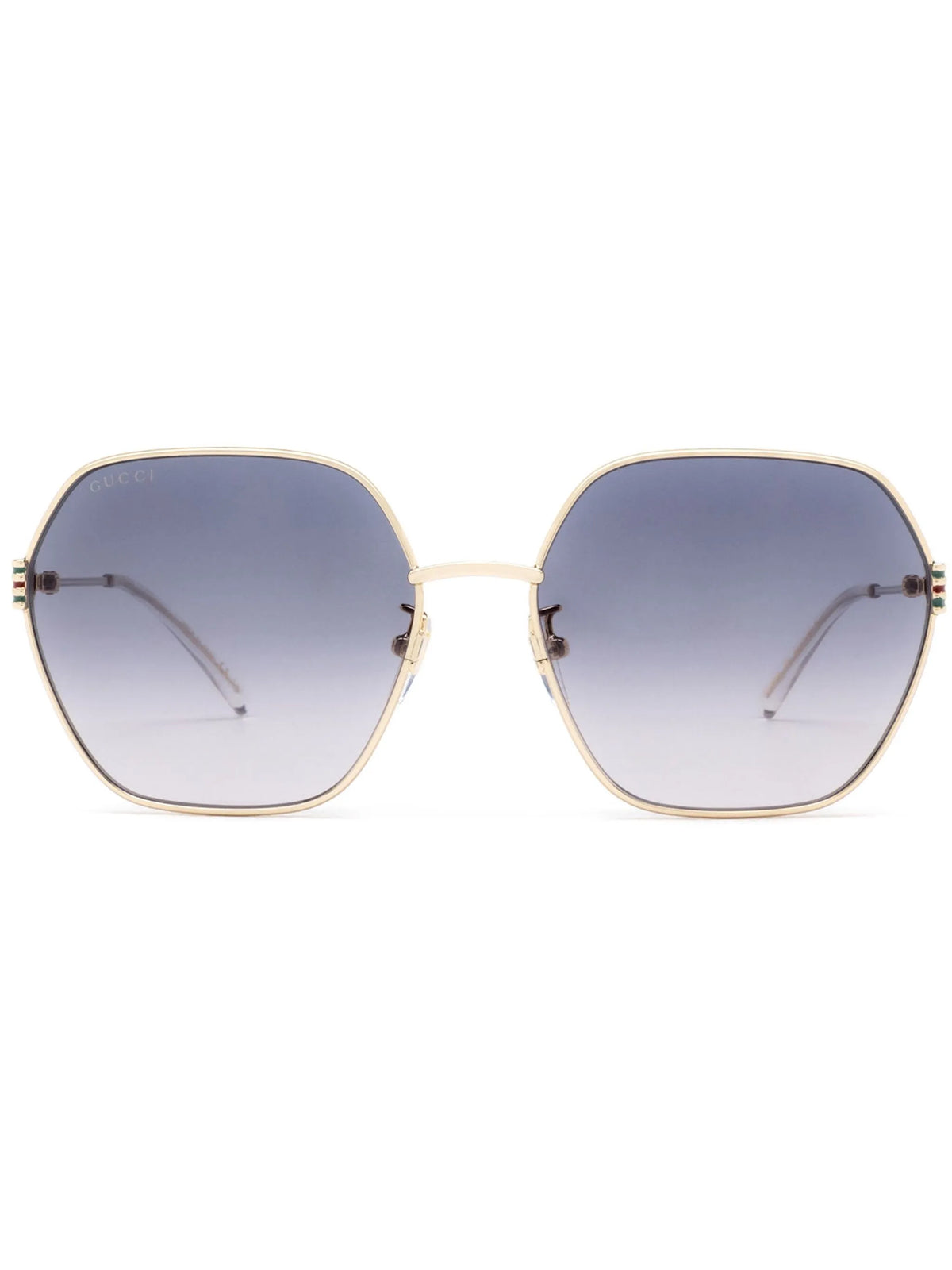 geometric-frame hexagonal sunglasses