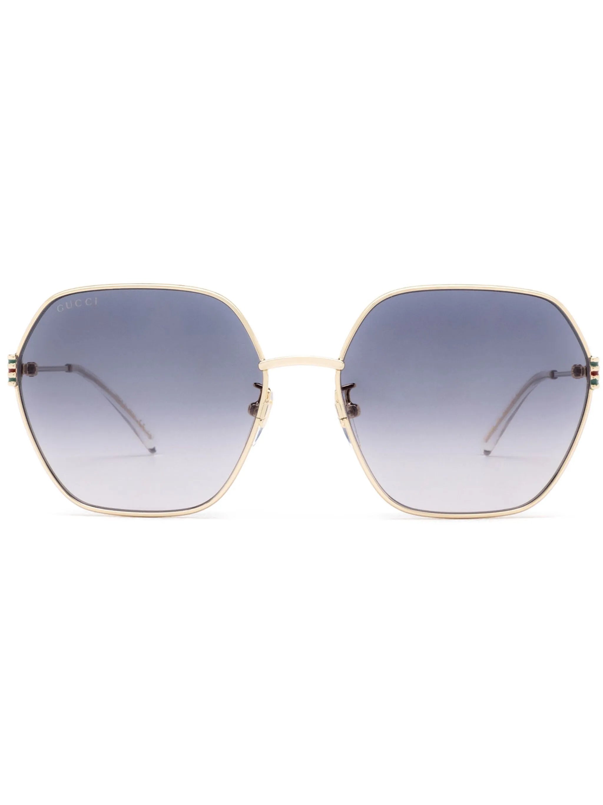 geometric-frame hexagonal sunglasses