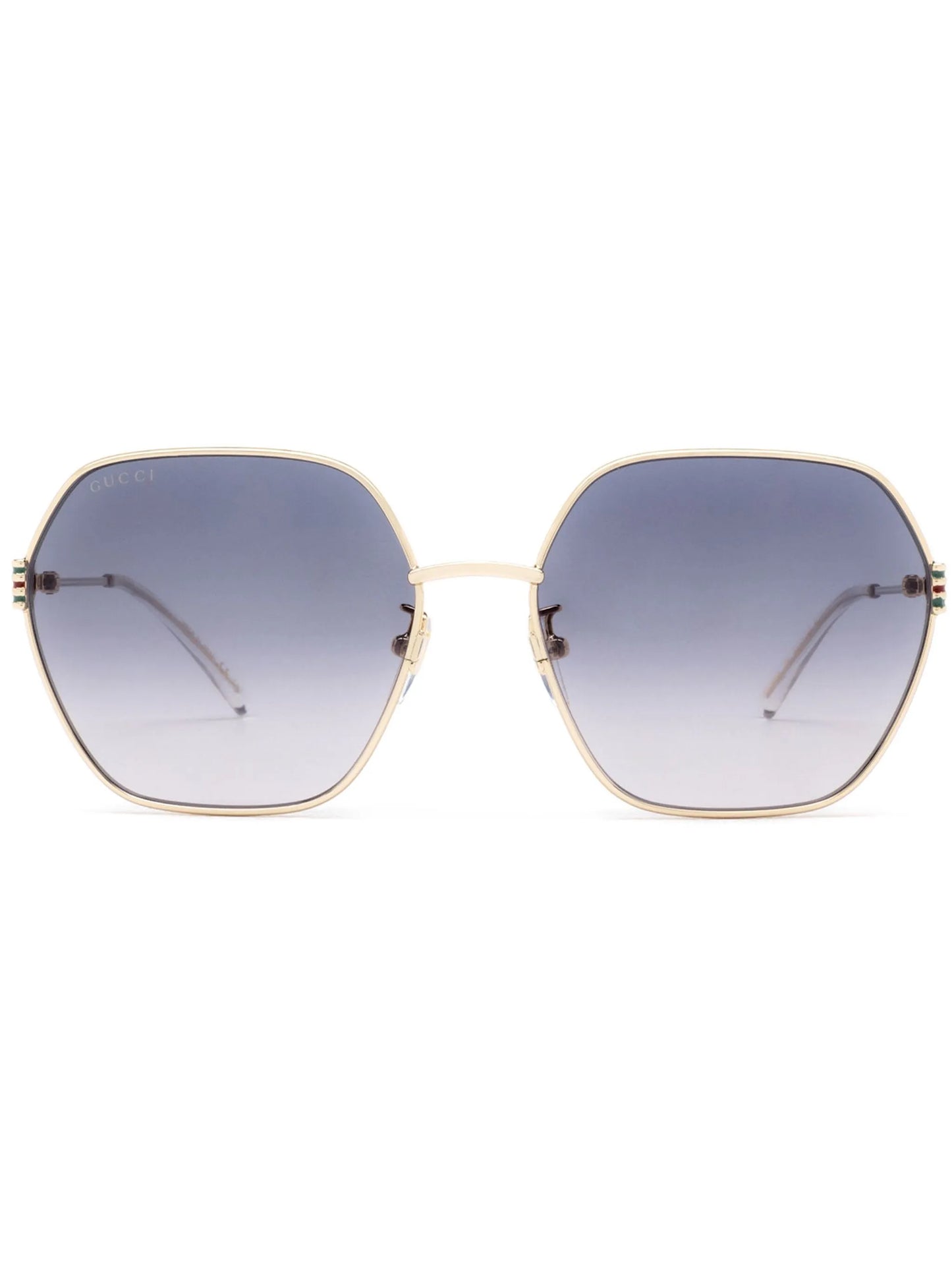 geometric-frame hexagonal sunglasses